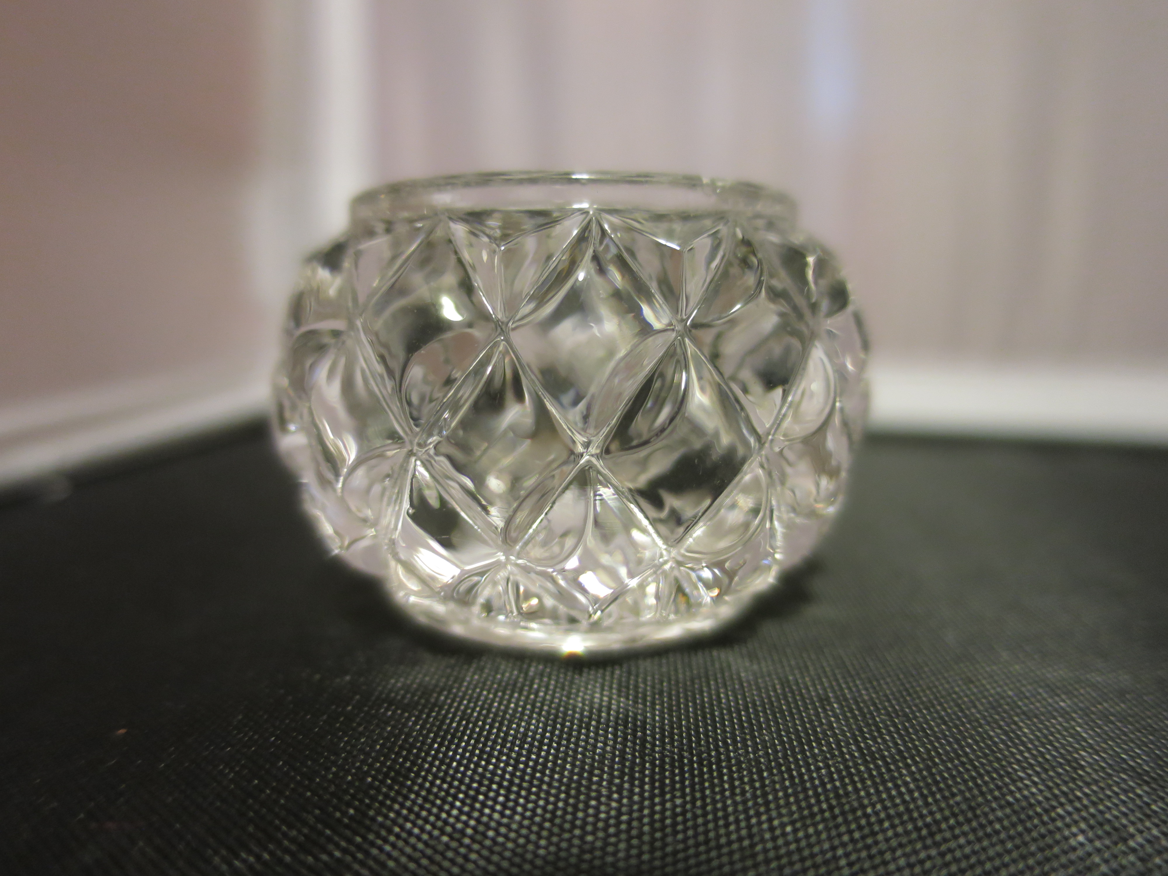 Cut Crystal Salt Cellar Diamond Cut