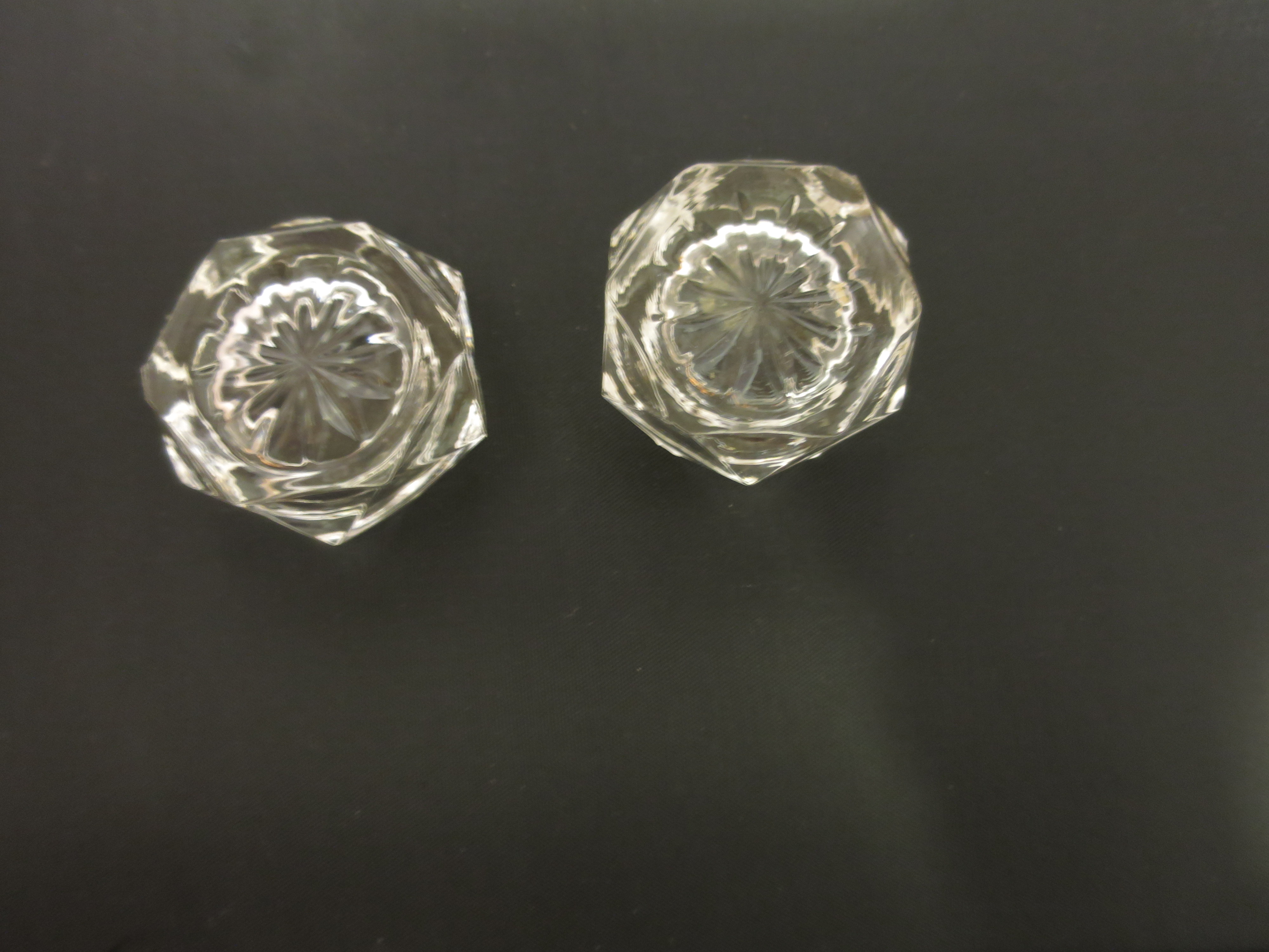 Cut Crystal Salt Cellar set of two