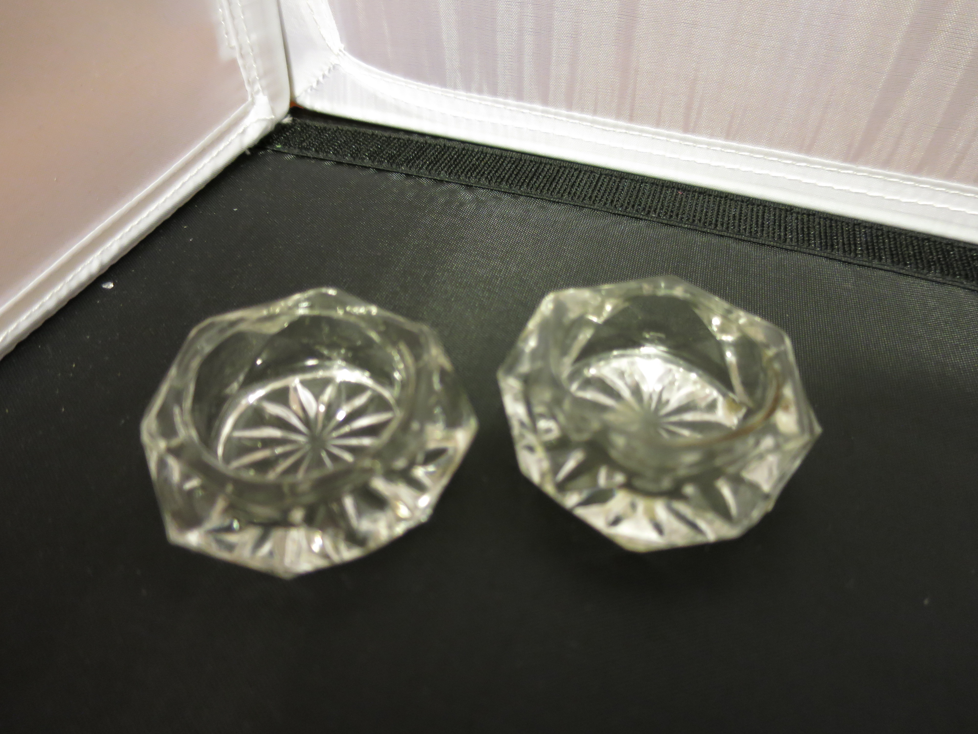 Cut Crystal Salt Cellar set of two