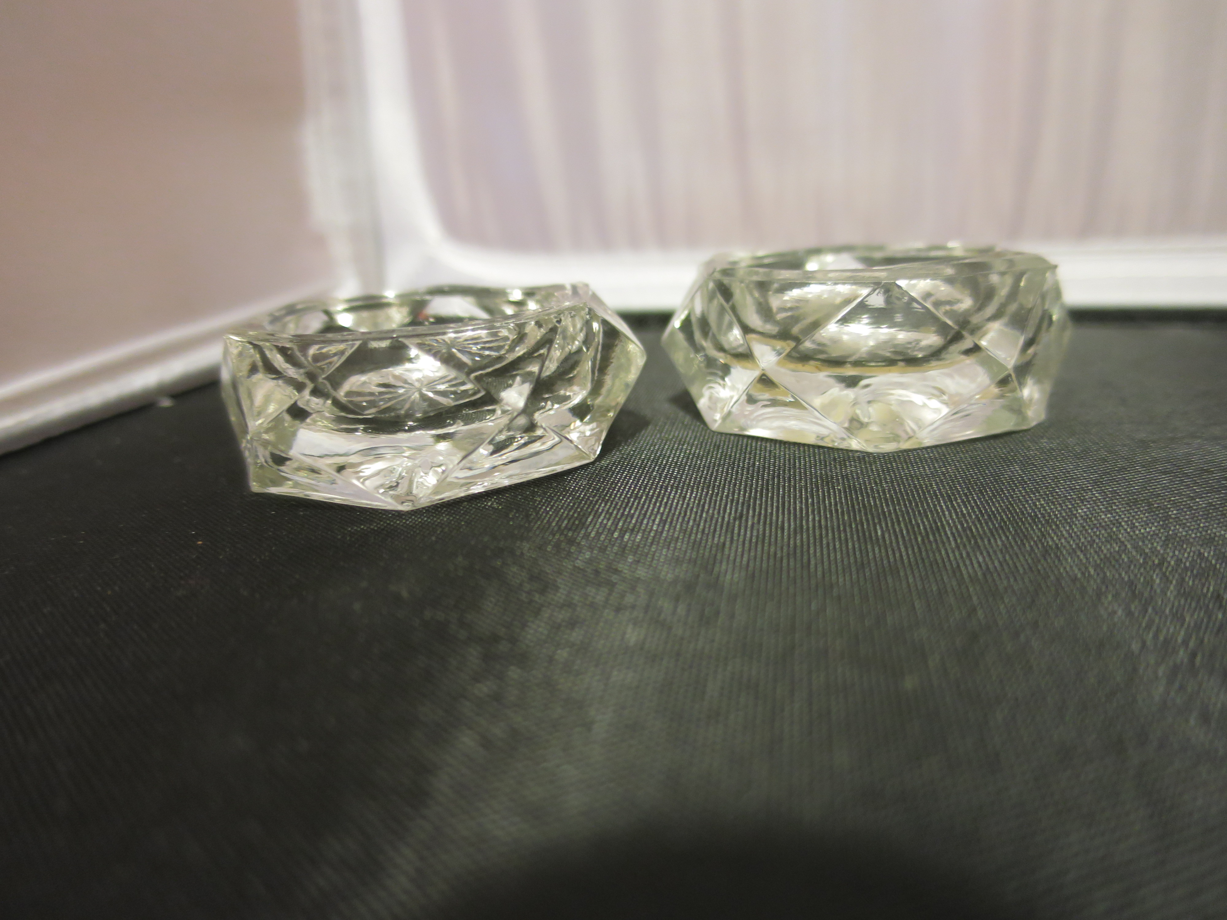 Cut Crystal Salt Cellar set of two