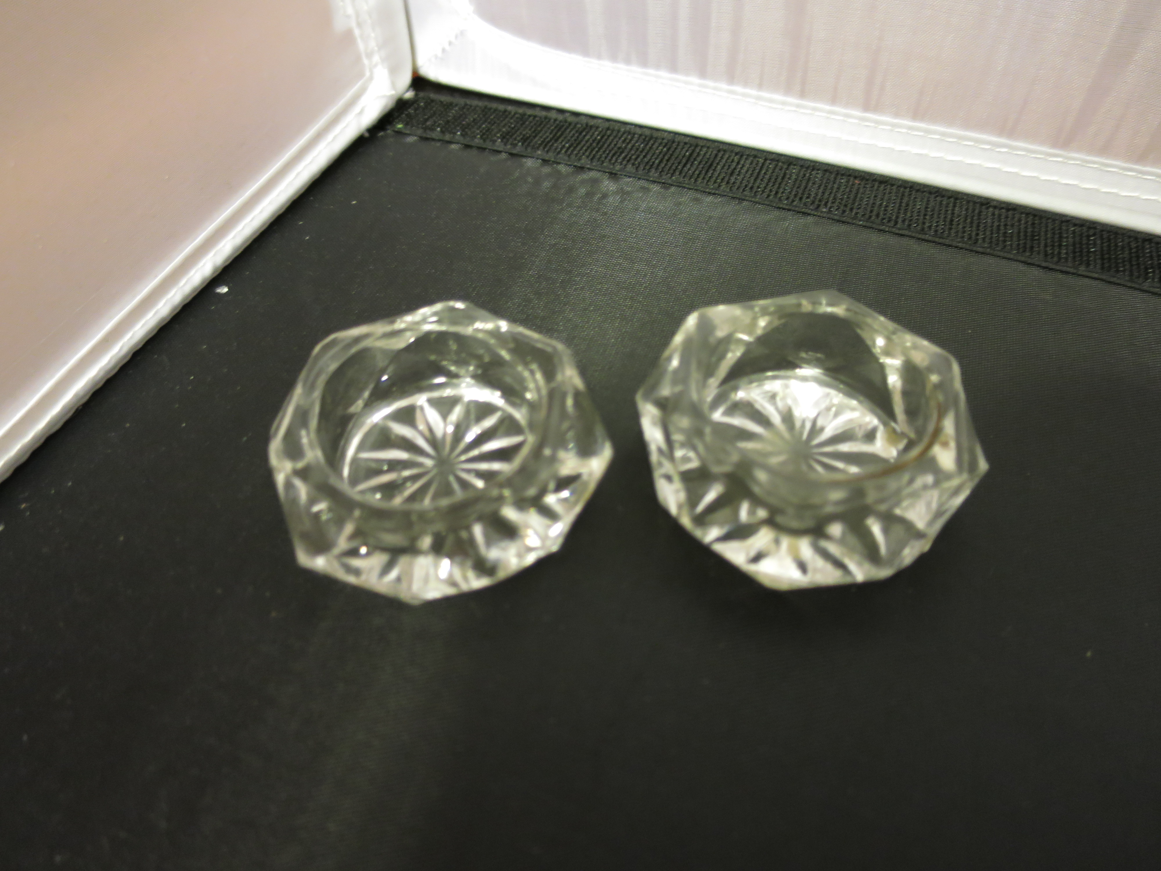 Cut Crystal Salt Cellar set of two
