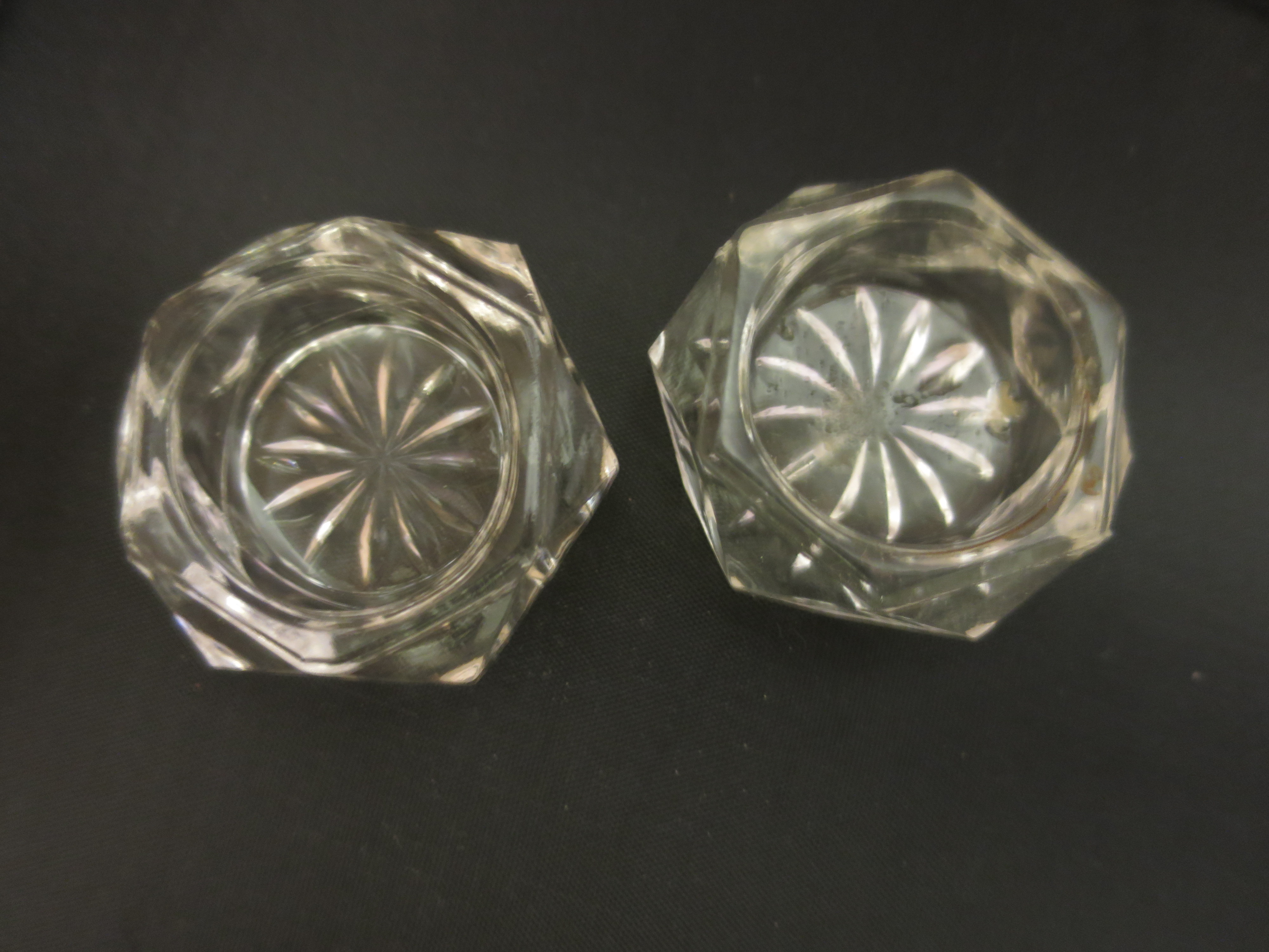 Cut Crystal Salt Cellar set of two