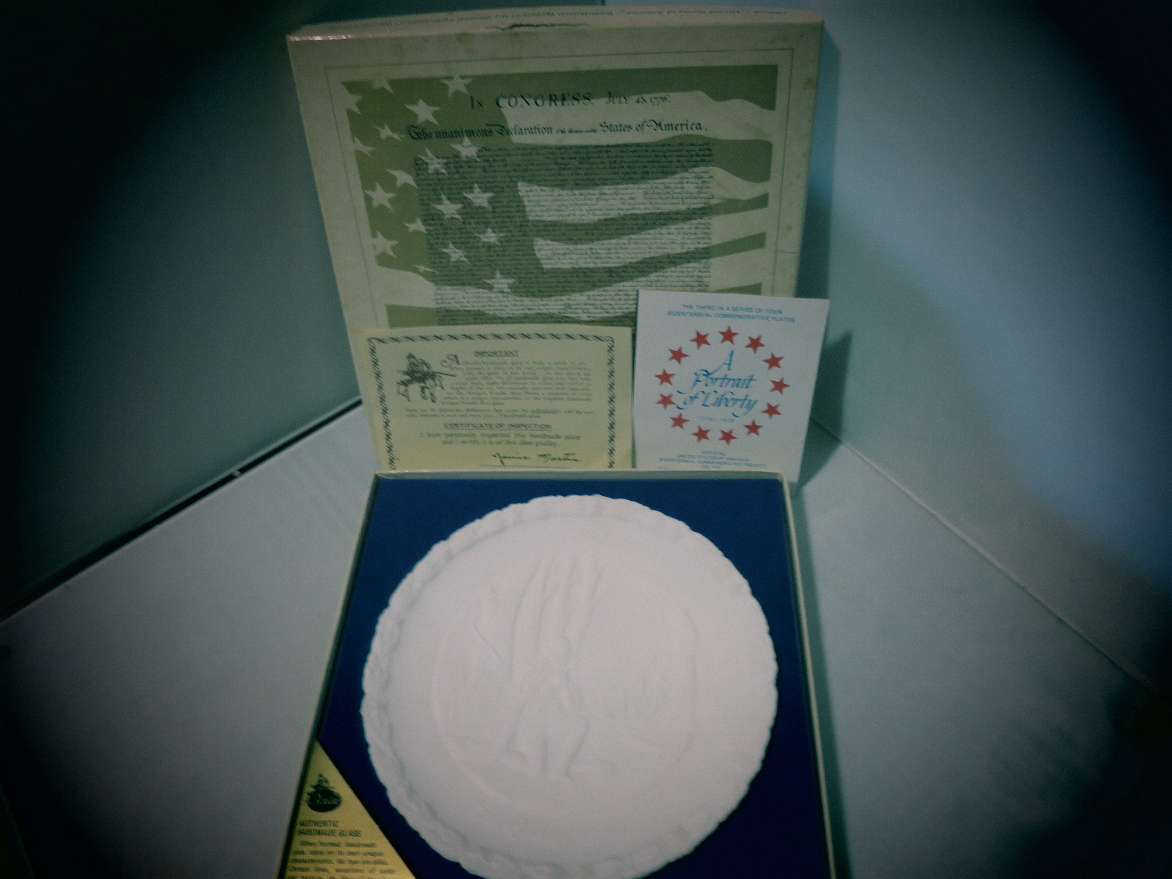 Fenton Art Glass A Portrait of Liberty In God We Trust Plate