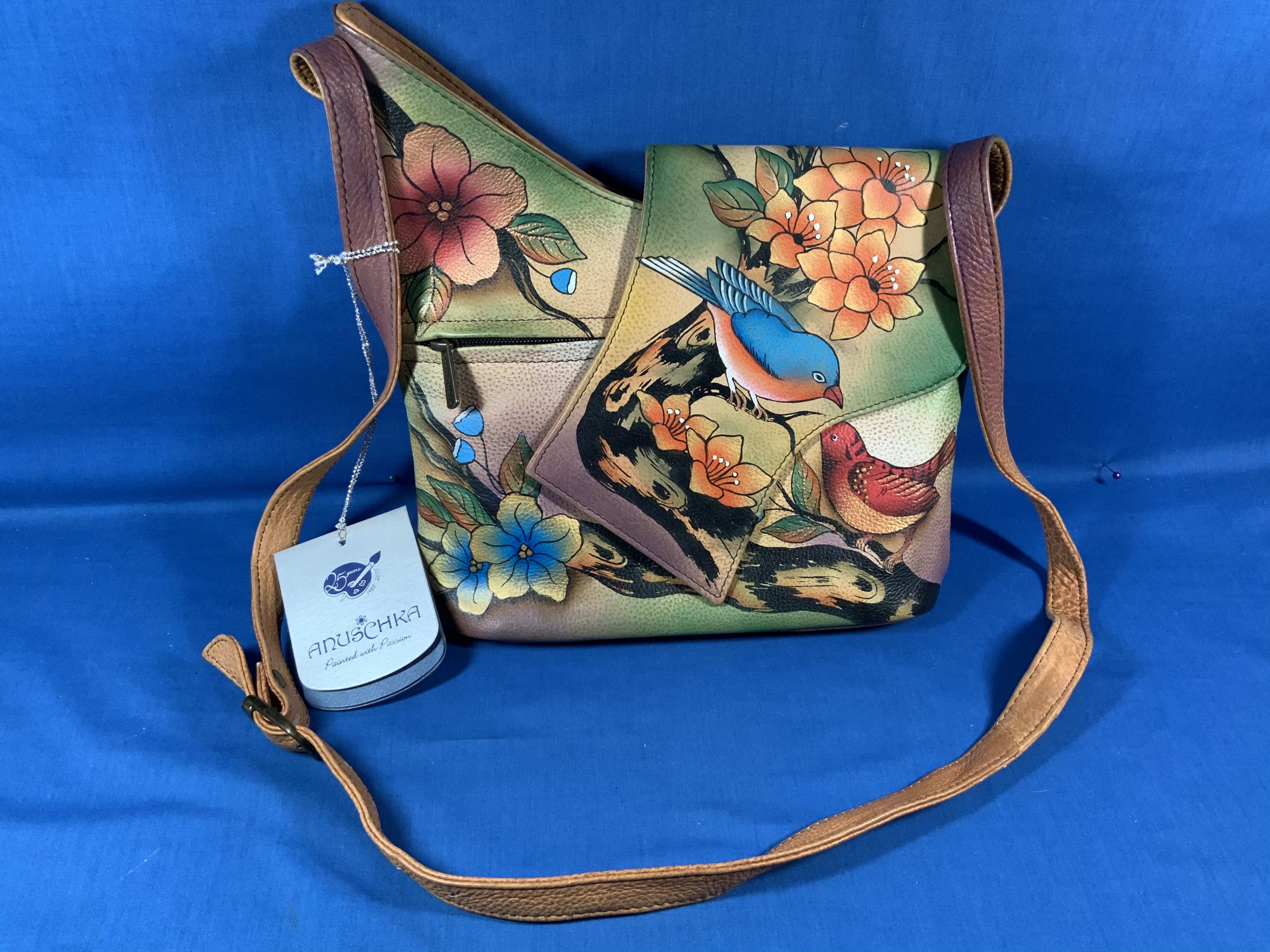 Anuschka Hand Painted Two For Joy Crossbody Bag