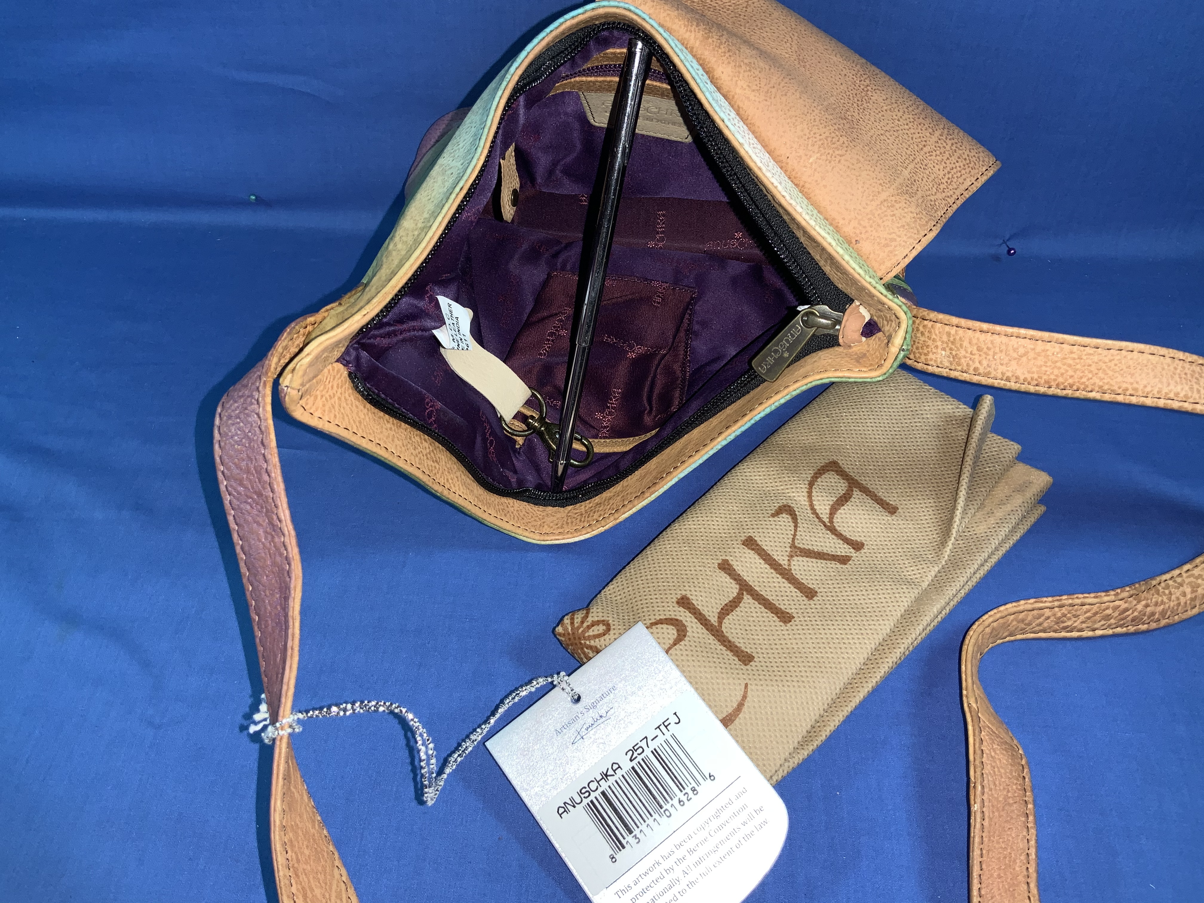Anuschka Hand Painted Two For Joy Crossbody Bag