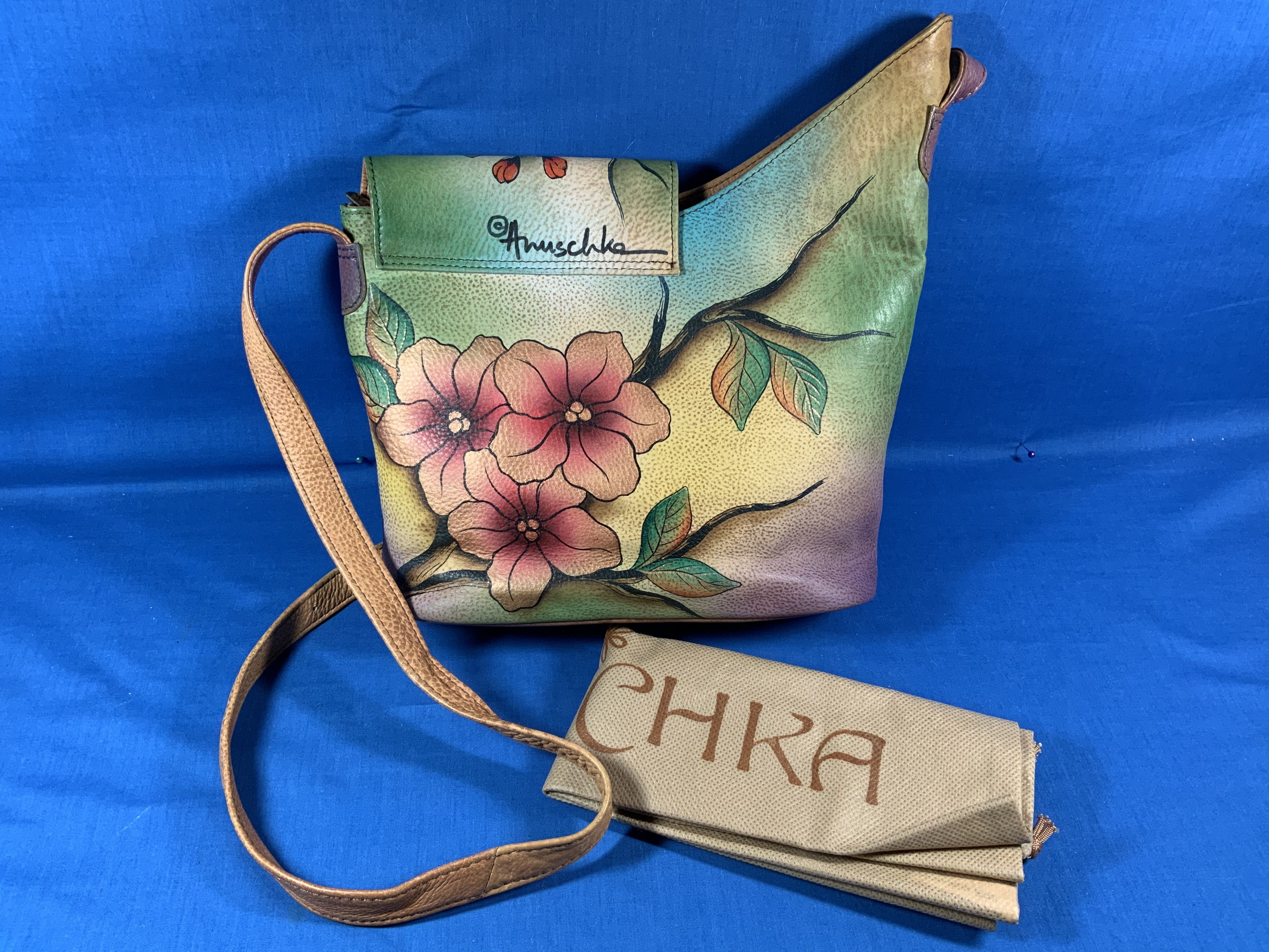 Anuschka Hand Painted Two For Joy Crossbody Bag