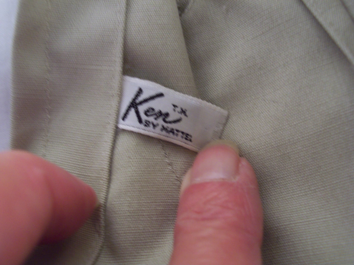 Ken Doll Overcoat hat and scarf tagged Mattel