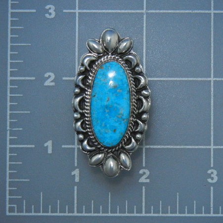 Navajo Kingman Turquoise Sterling Silver Signed