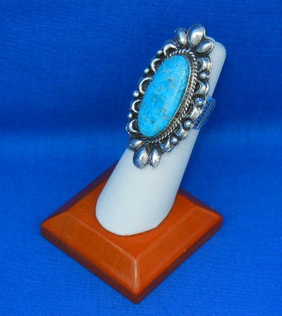 Navajo Kingman Turquoise Sterling Silver Signed