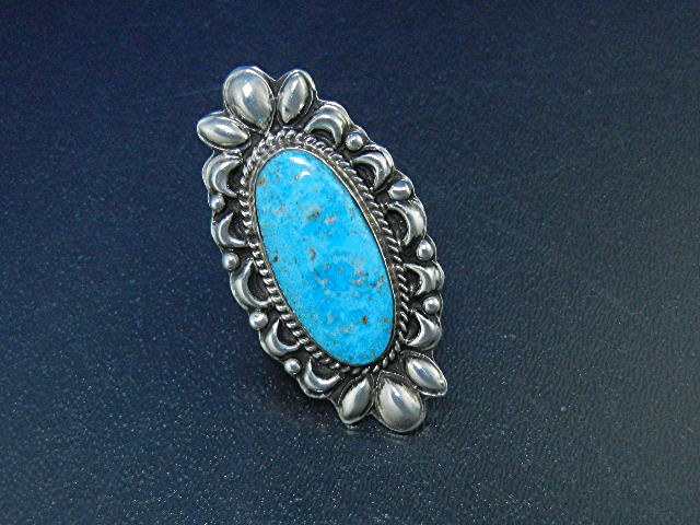 Navajo Kingman Turquoise Sterling Silver Signed