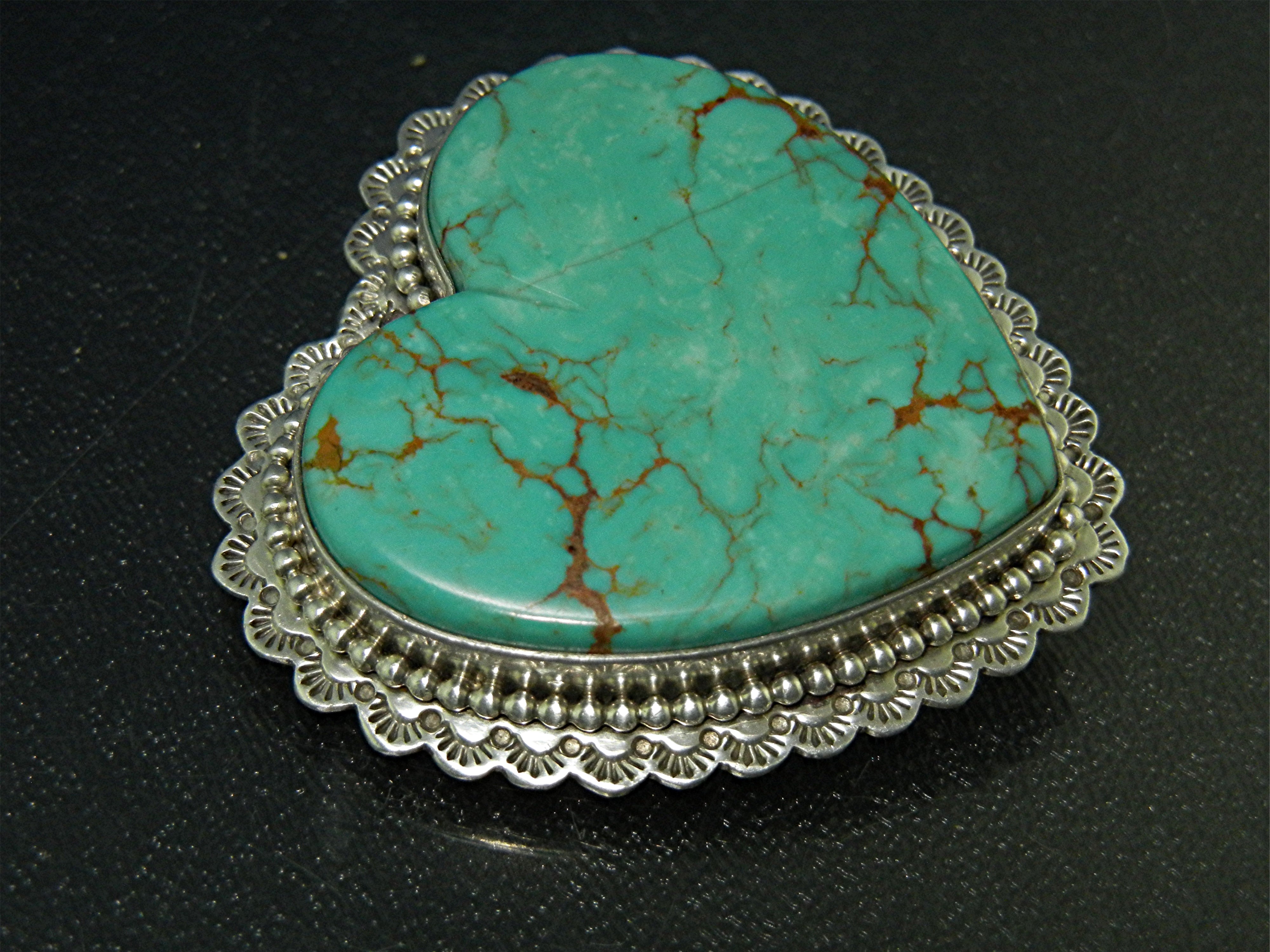 David Troutman Sterling Silver Kingman Turquoise Pendan