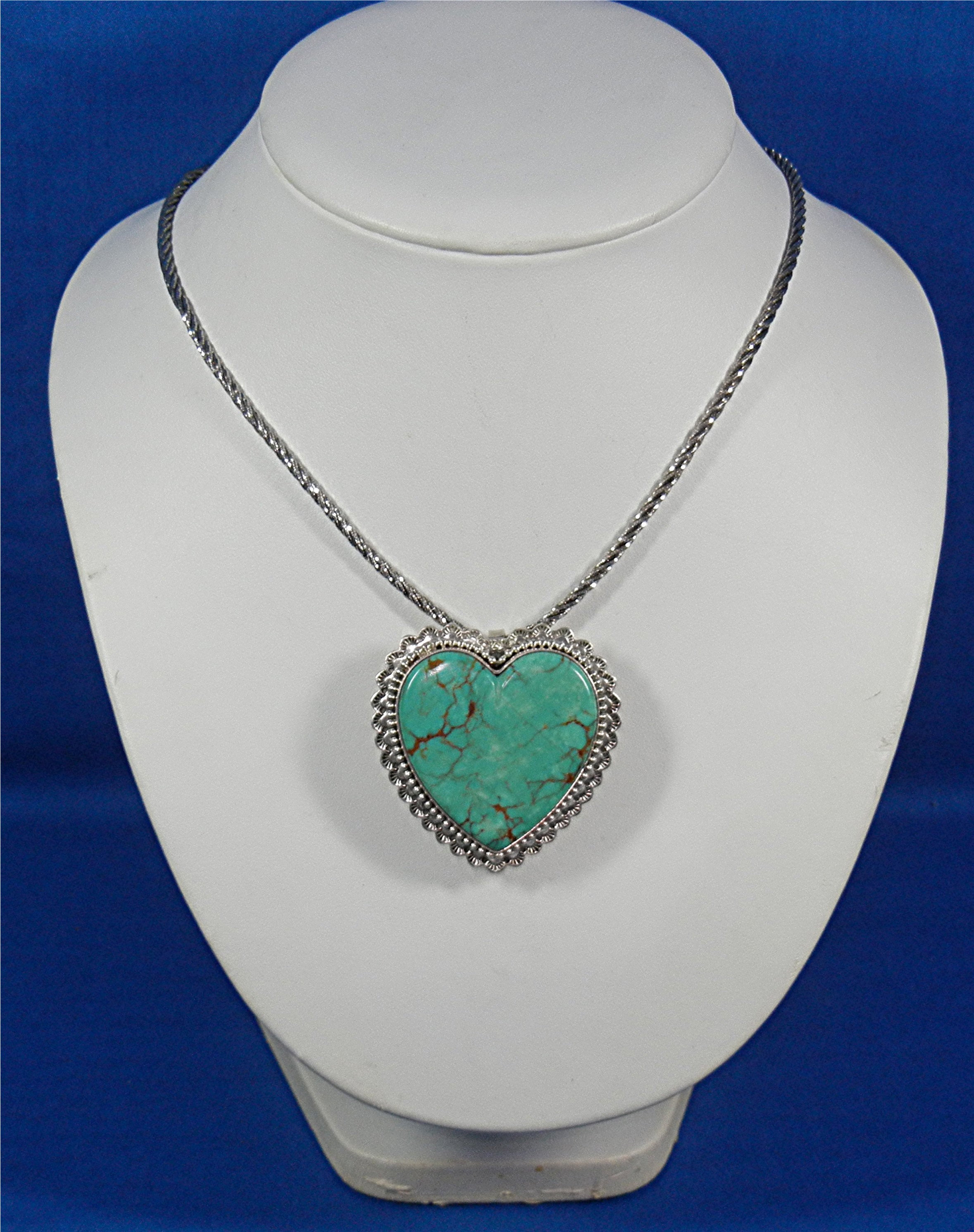 David Troutman Sterling Silver Kingman Turquoise Pendan