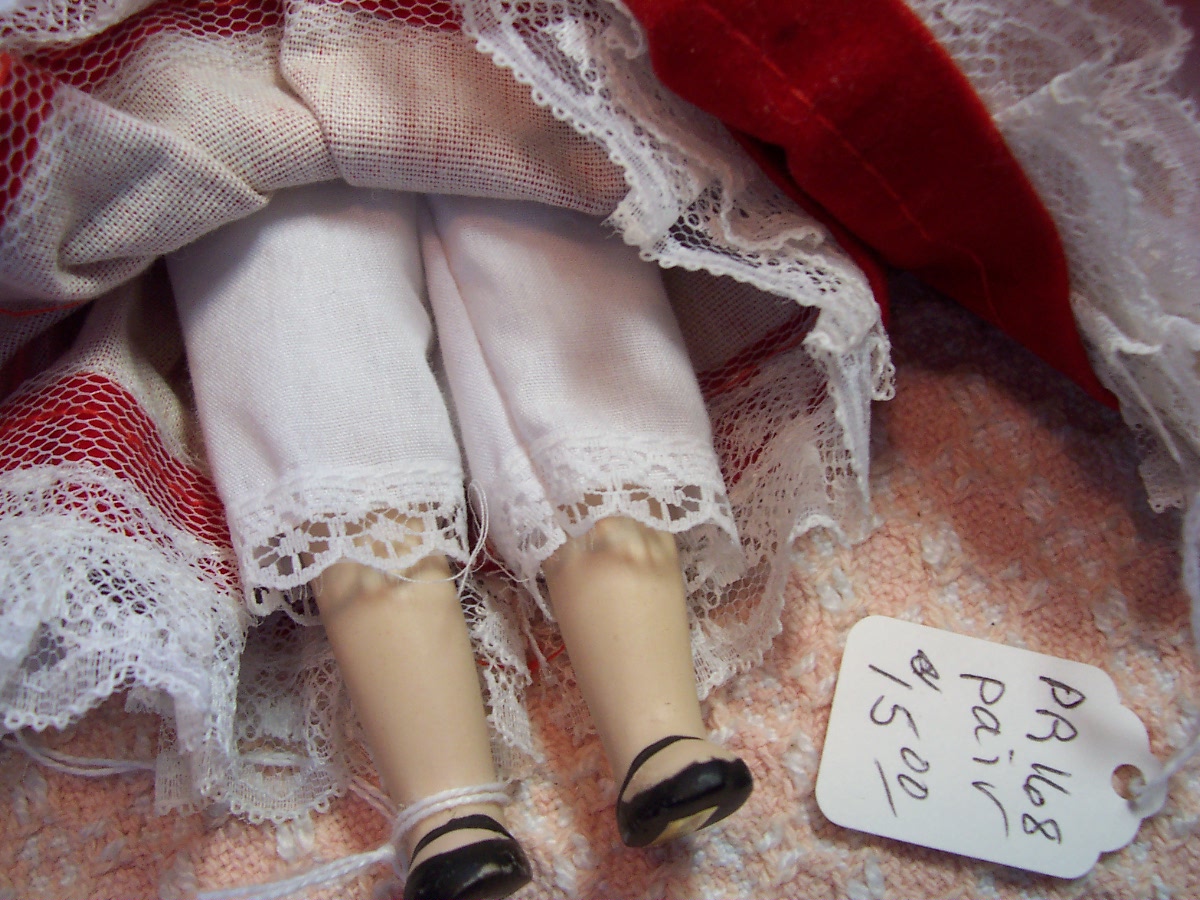 Porcelain Dolls Twins in Red