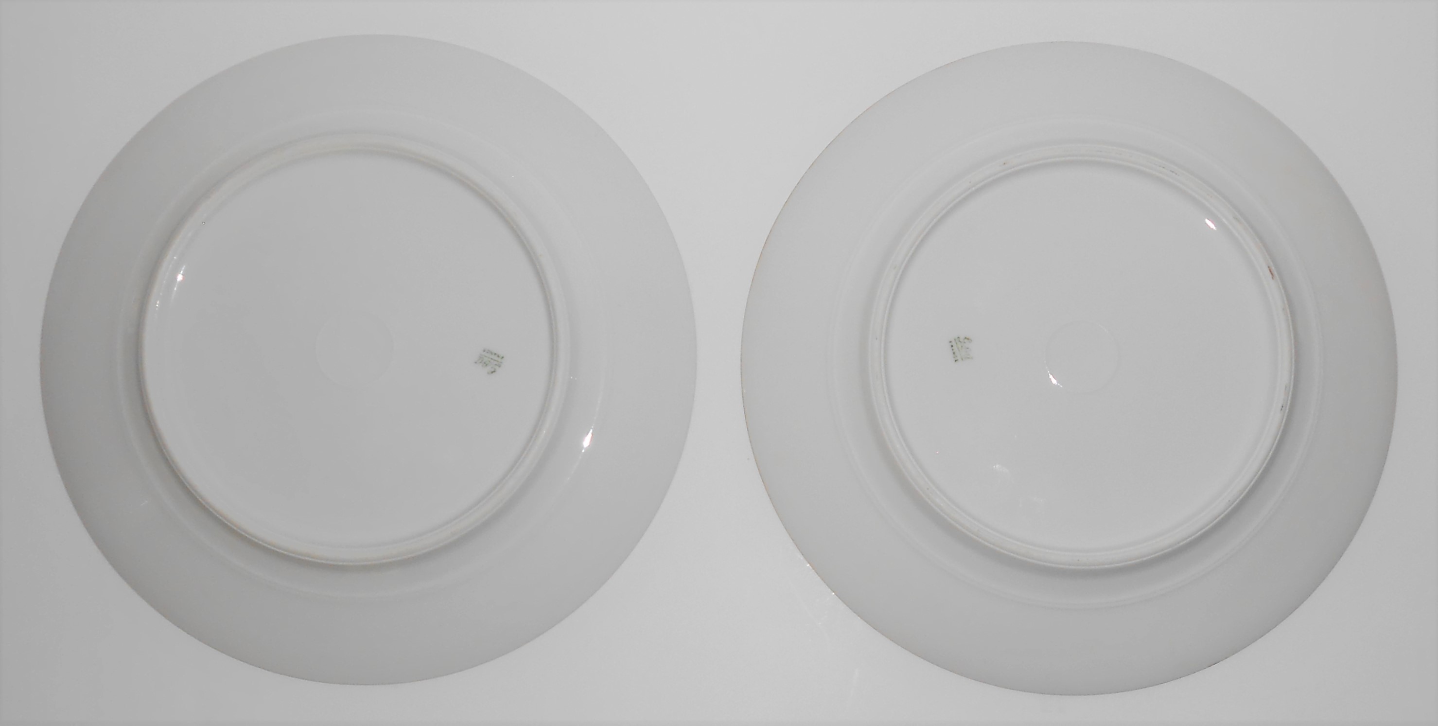 Haviland Limoges China White-Yellow-Pink w/Gold Pair Sa
