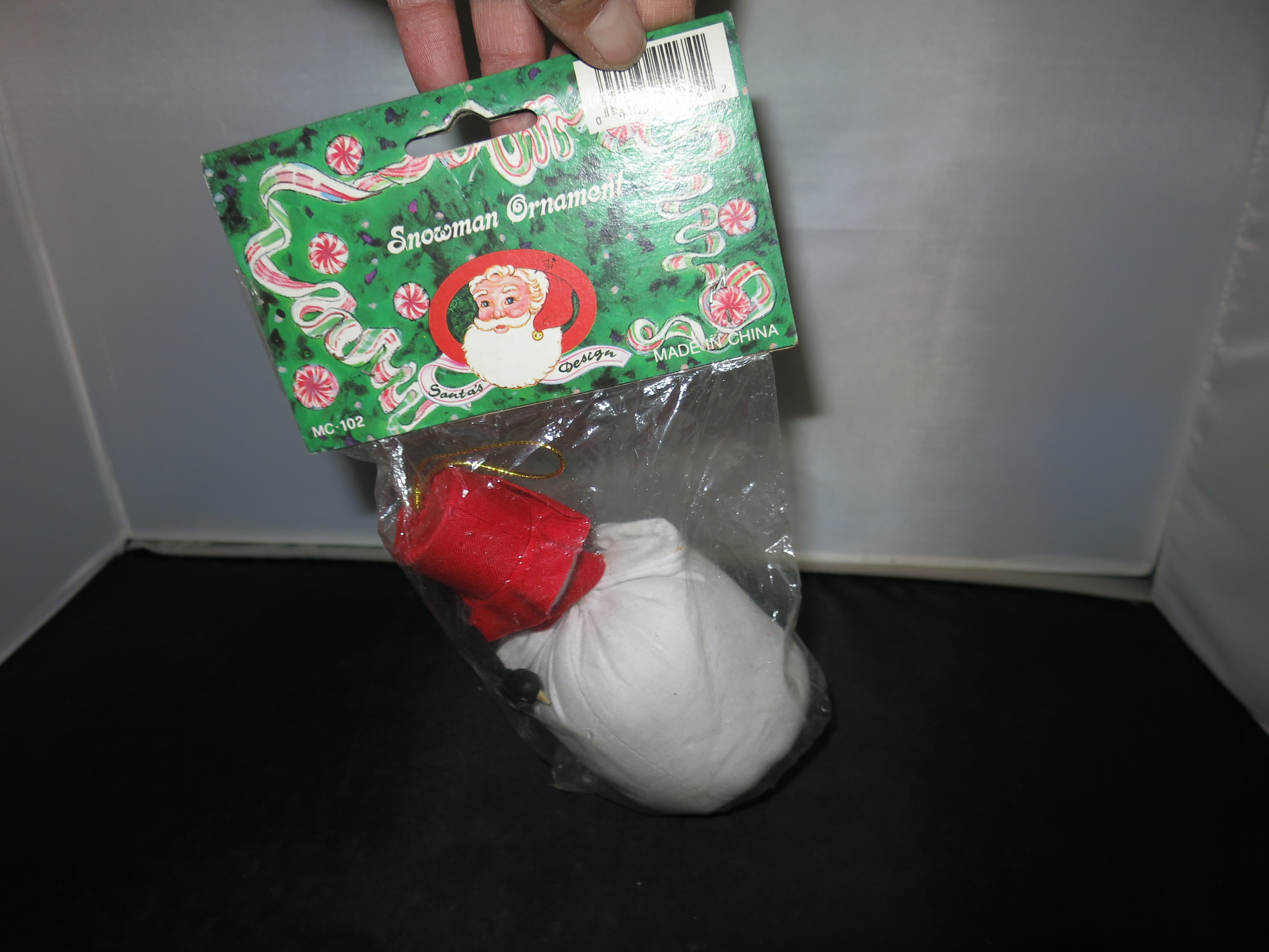 Vintage Snowman Ornament with Shovel 5 inch