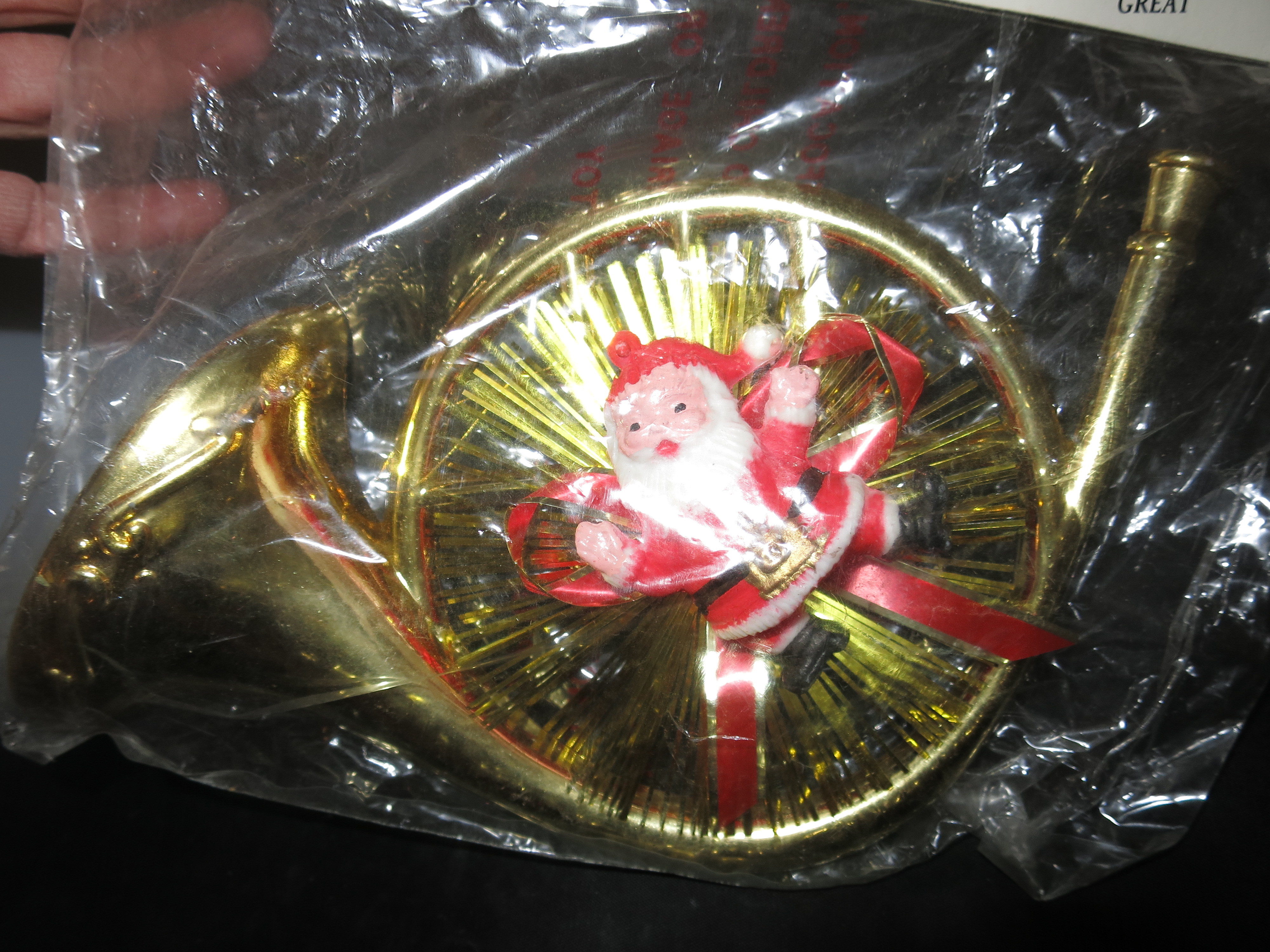 Santa French Horn Christmas Decoration wall package craft decor