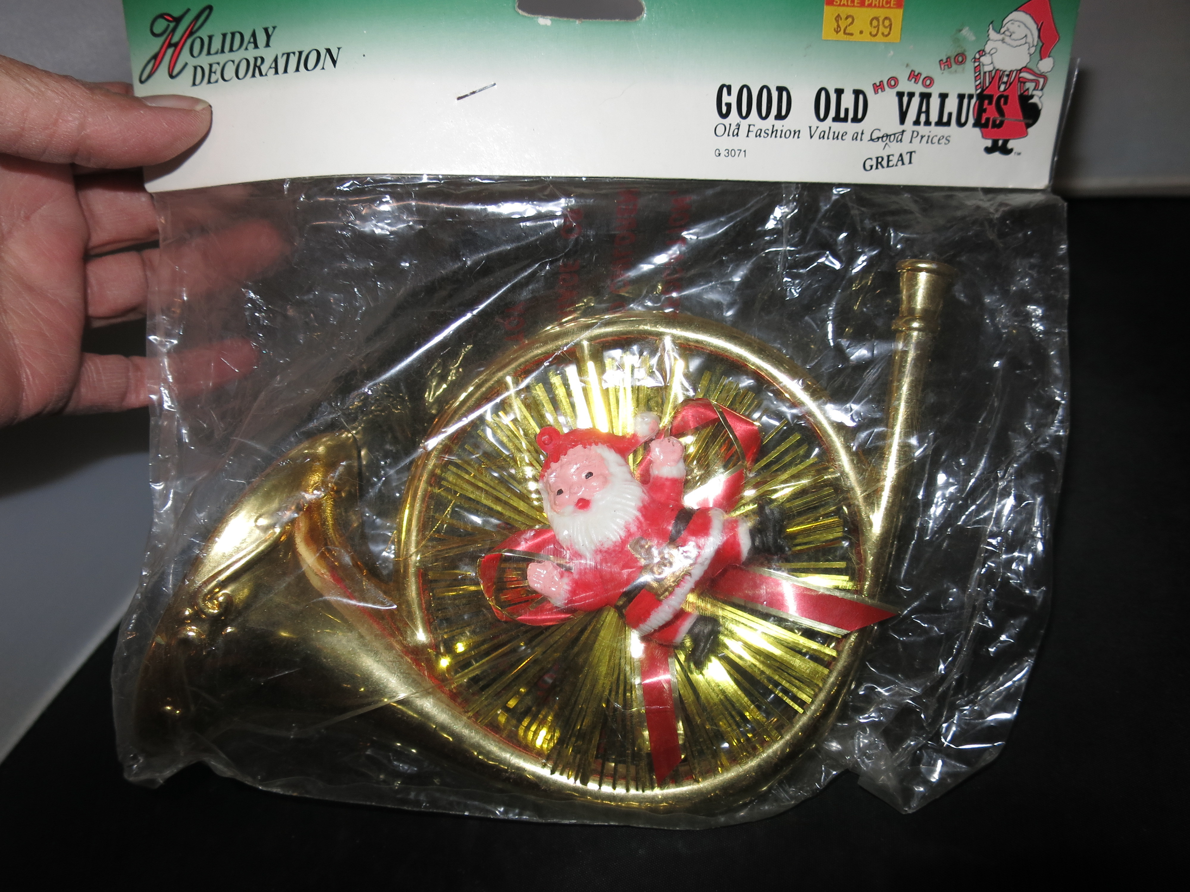 Santa French Horn Christmas Decoration wall package craft decor
