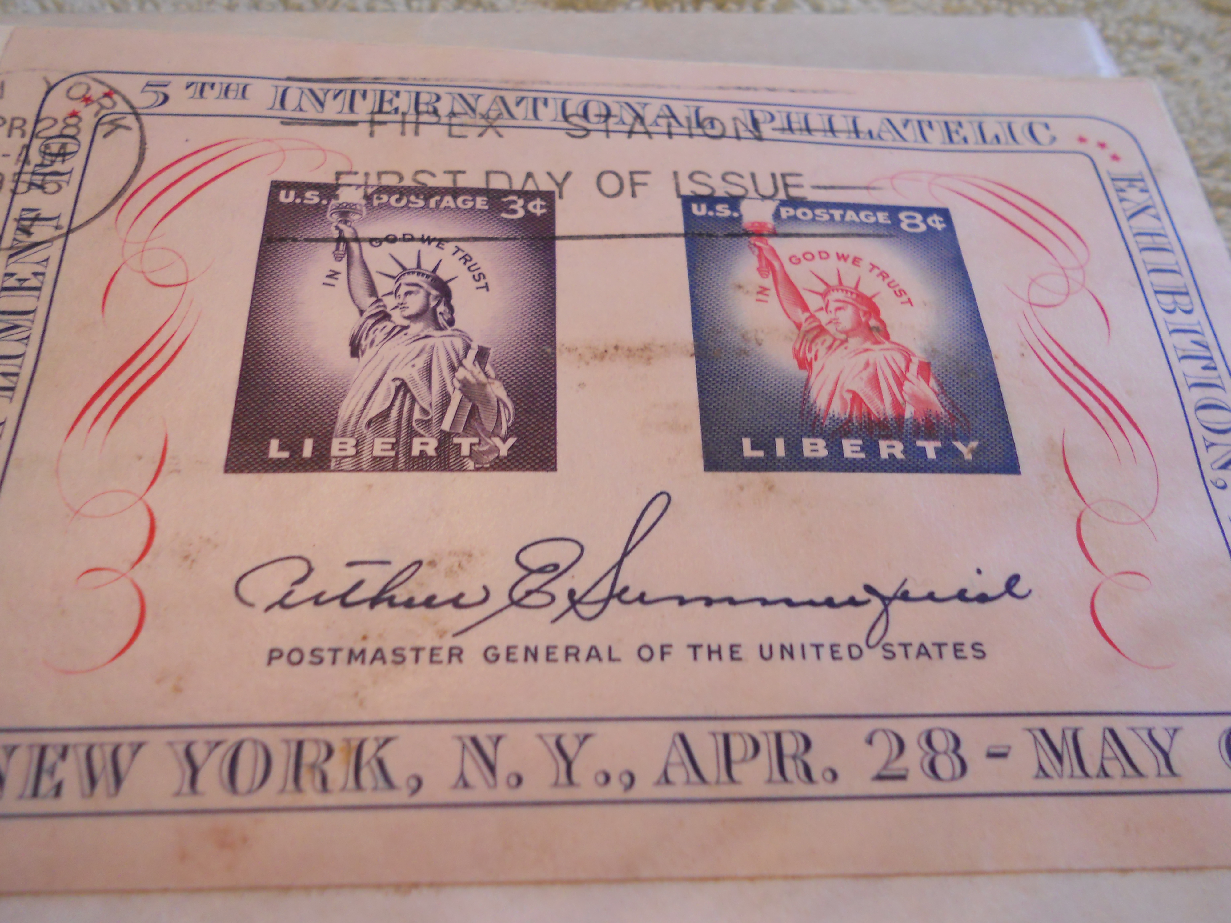 First Day Stamp, N.Y. Coliseum, 1956