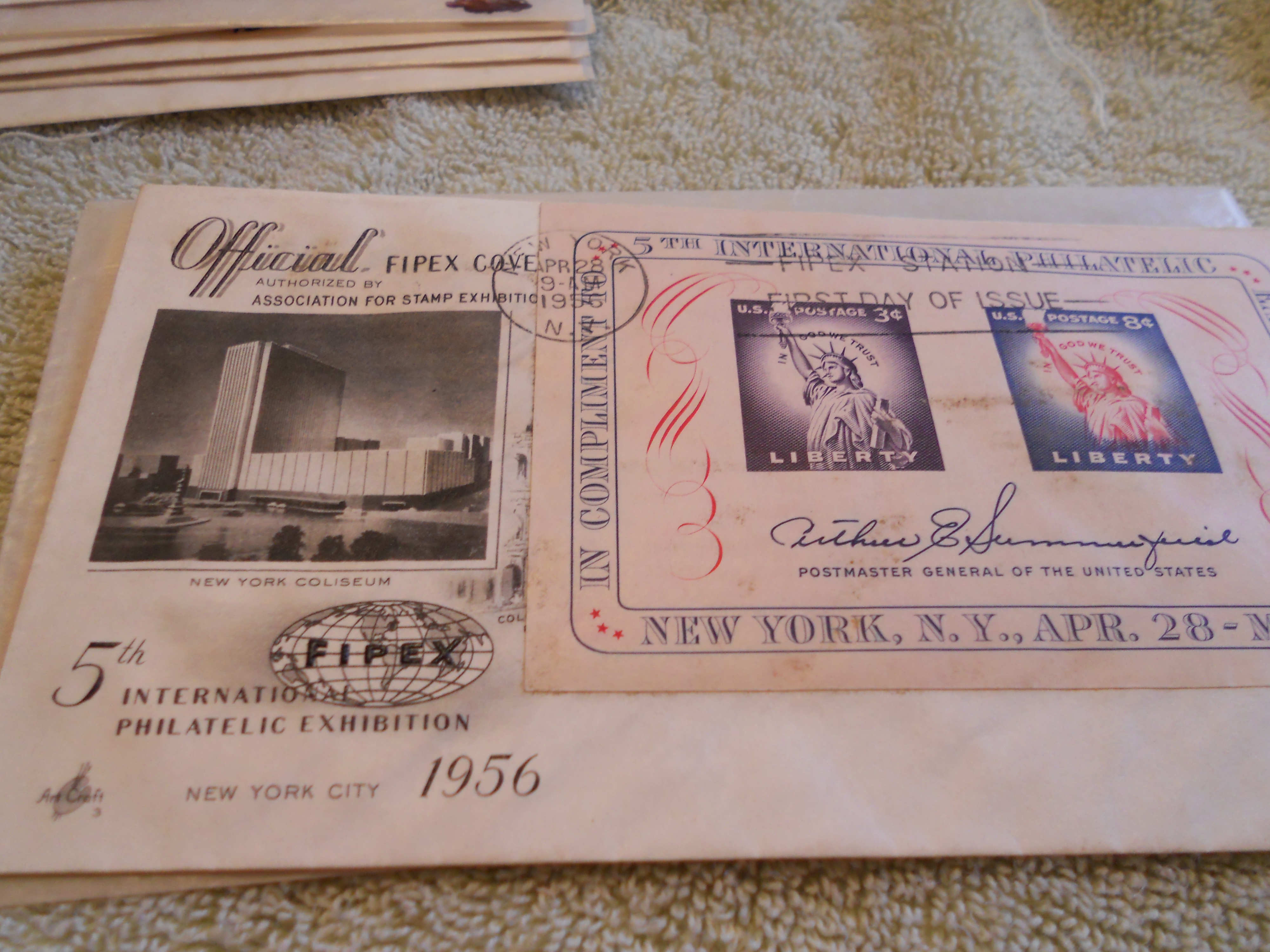 First Day Stamp, N.Y. Coliseum, 1956