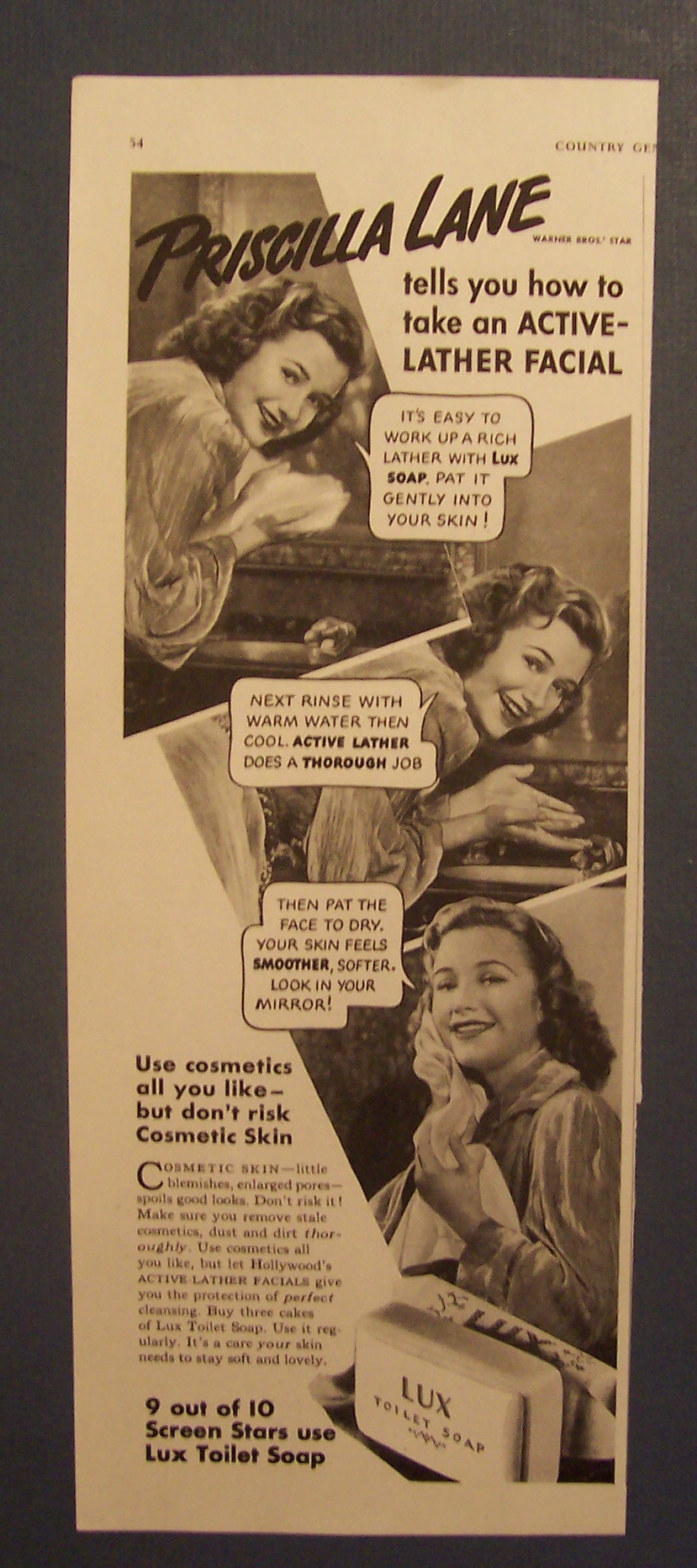 1940  Lux  Toilet  Soap  with  Priscilla  Lane