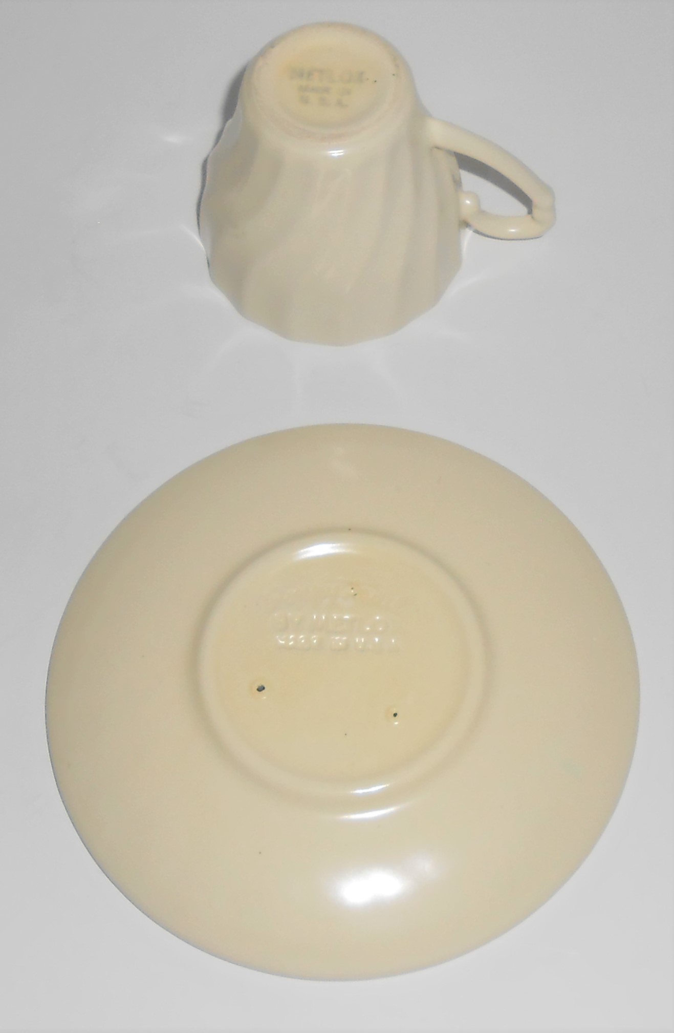 Metlox Pottery Poppy Trail Yorkshire Ivory Demi Cup & S