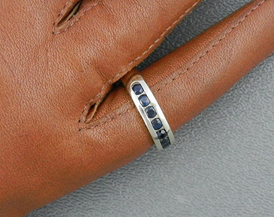 14K Gold and Sapphire Channel Set Band Ring