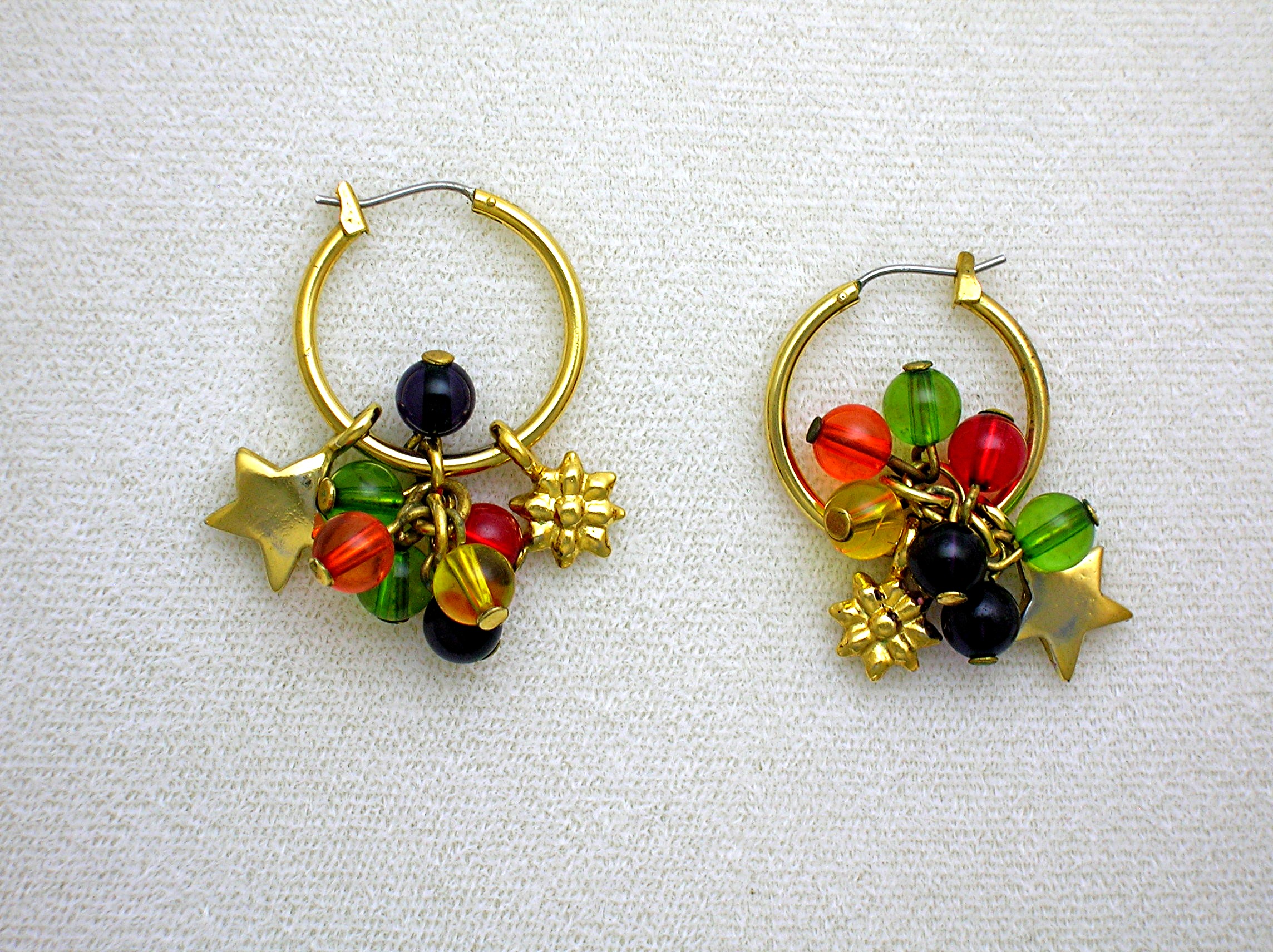 Multi Colored Glass Bead Pierced Earrings