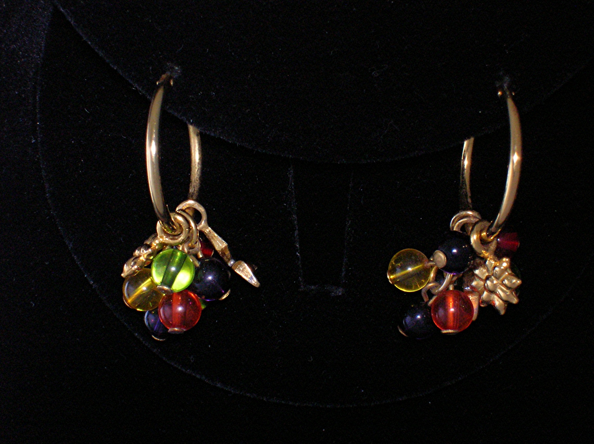 Multi Colored Glass Bead Pierced Earrings