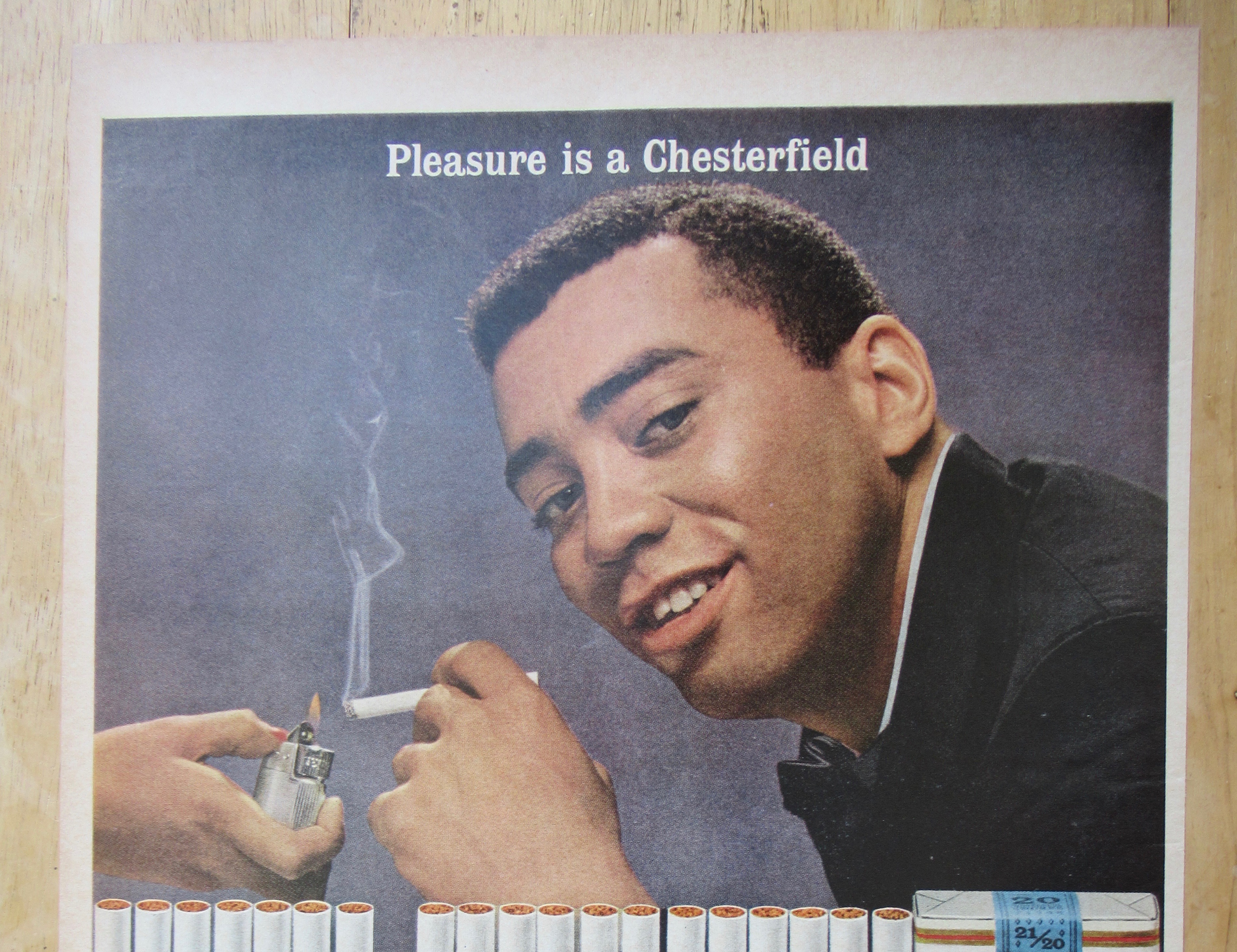 1962 Chesterfield Cigarettes w/ Man Lighting Cigarette