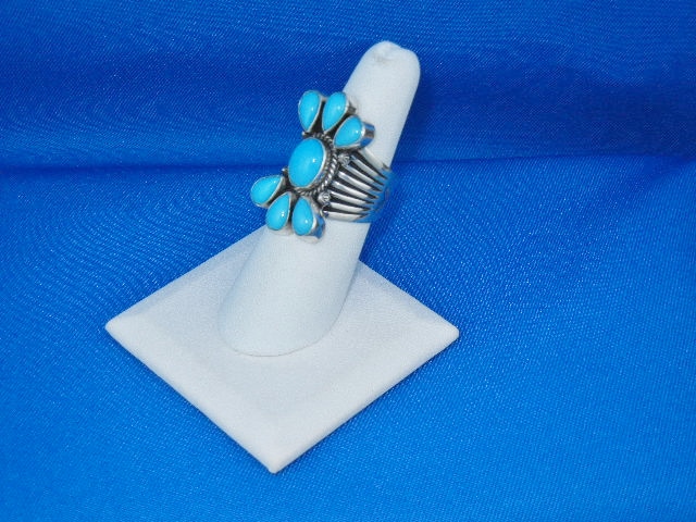 Navajo Sleeping Beauty Turquoise Sterling Silver Ring