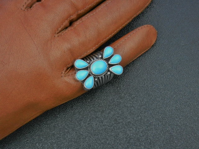 Navajo Sleeping Beauty Turquoise Sterling Silver Ring