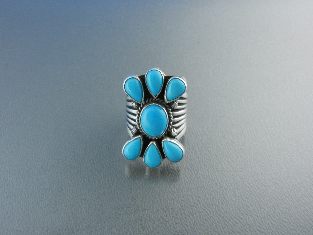 Navajo Sleeping Beauty Turquoise Sterling Silver Ring
