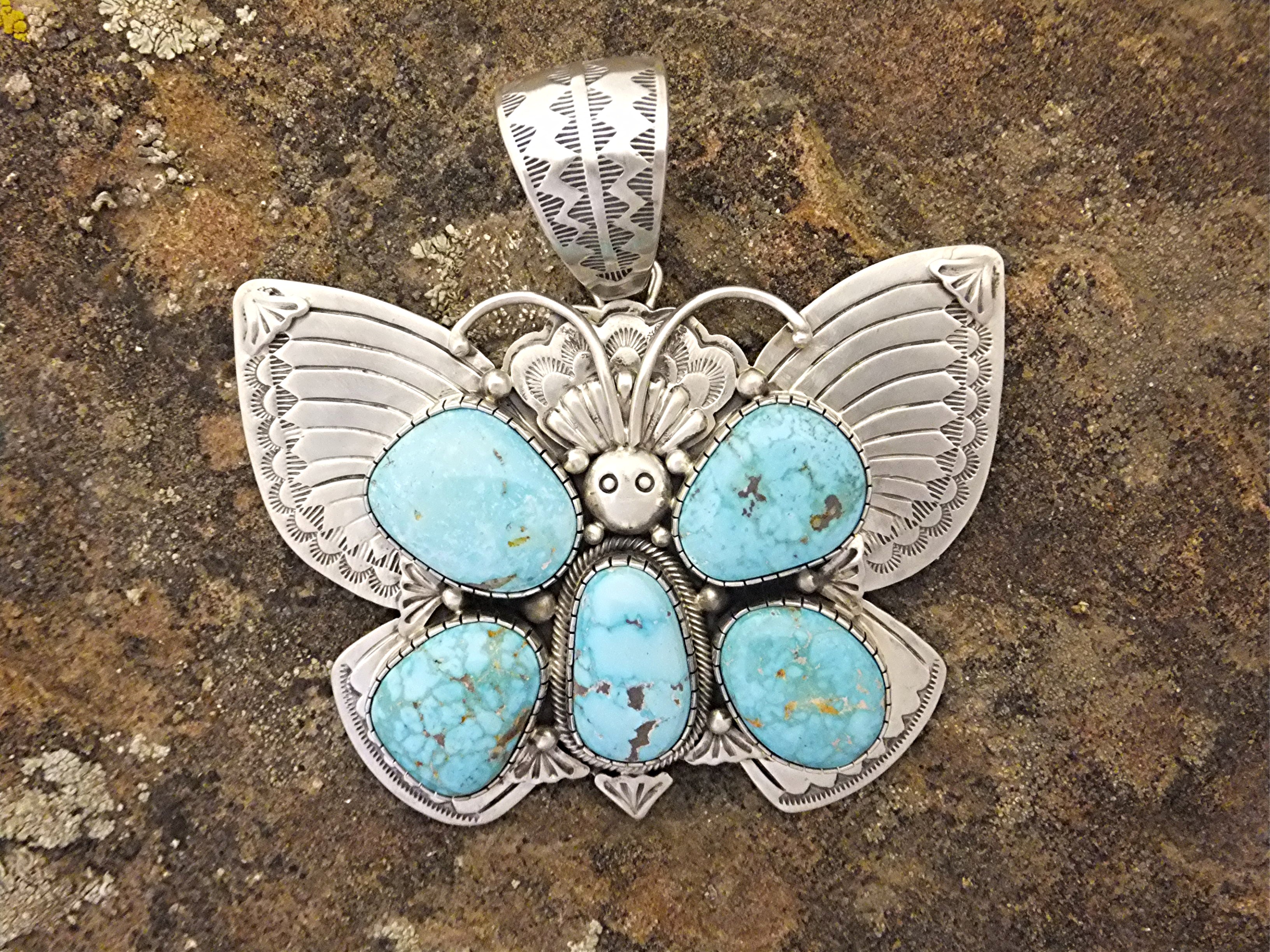 Navajo Carico Lake D Livingston Turquoise Butterfly Pen