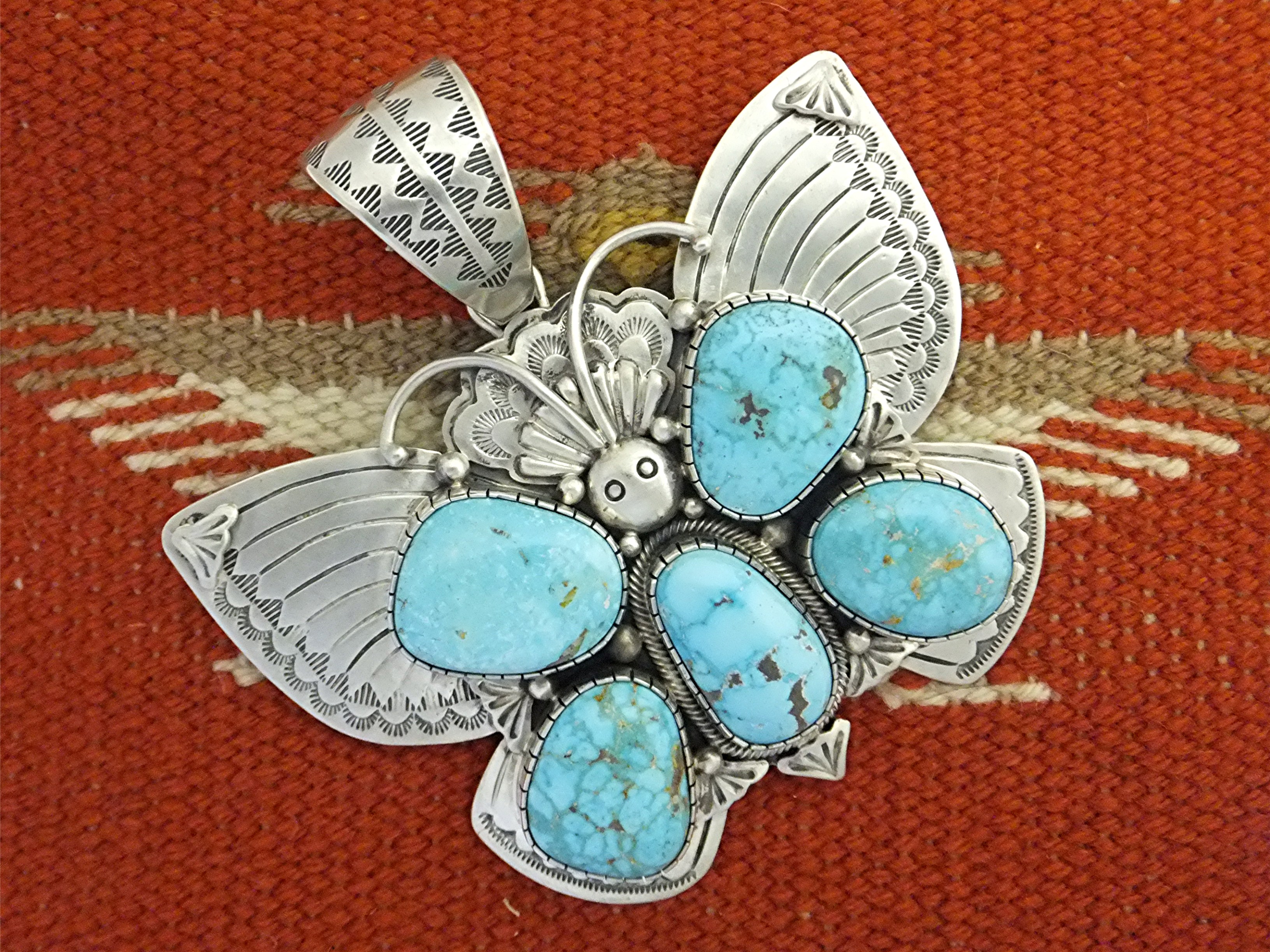 Navajo Carico Lake D Livingston Turquoise Butterfly Pen