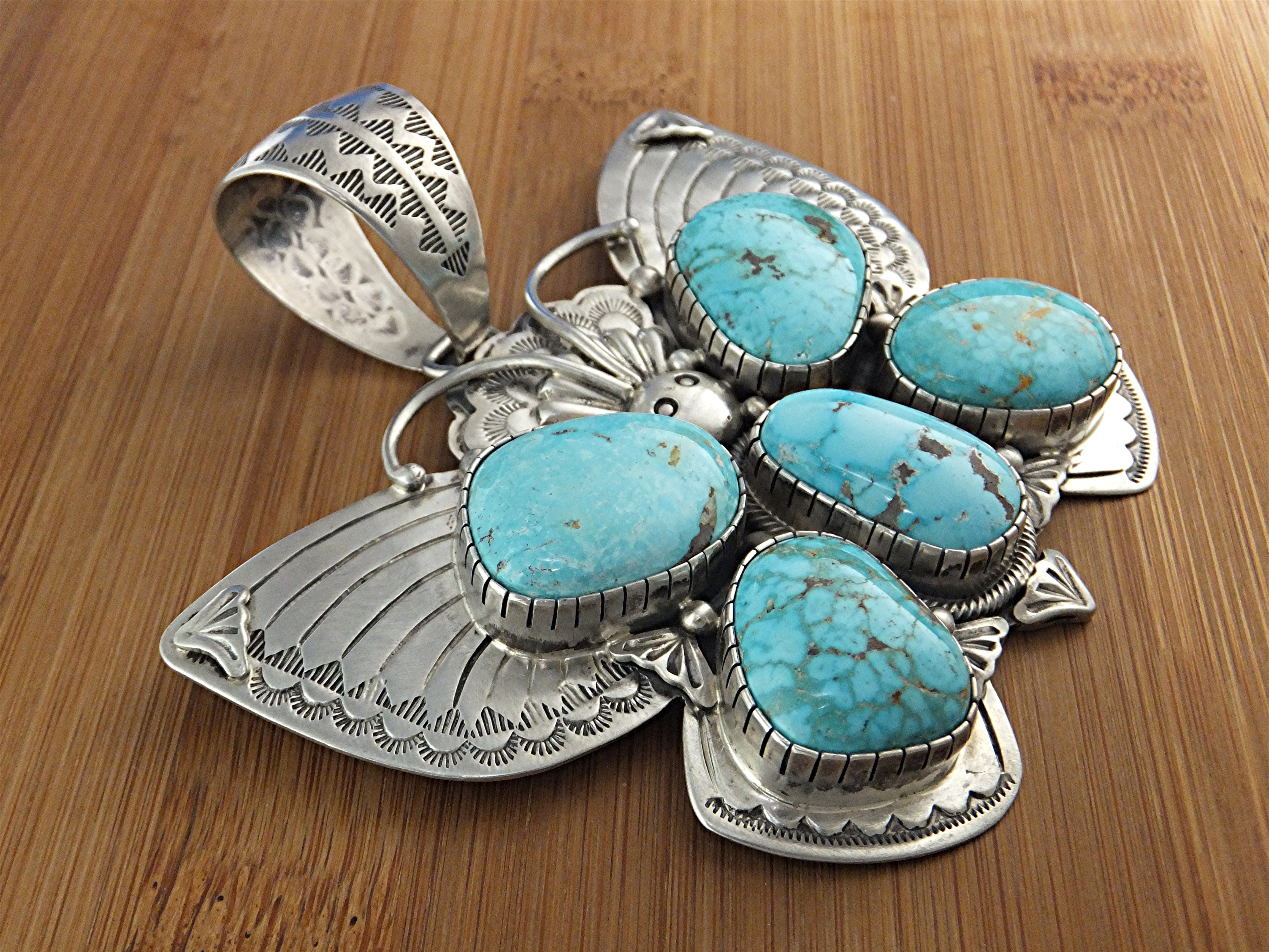 Navajo Carico Lake D Livingston Turquoise Butterfly Pen