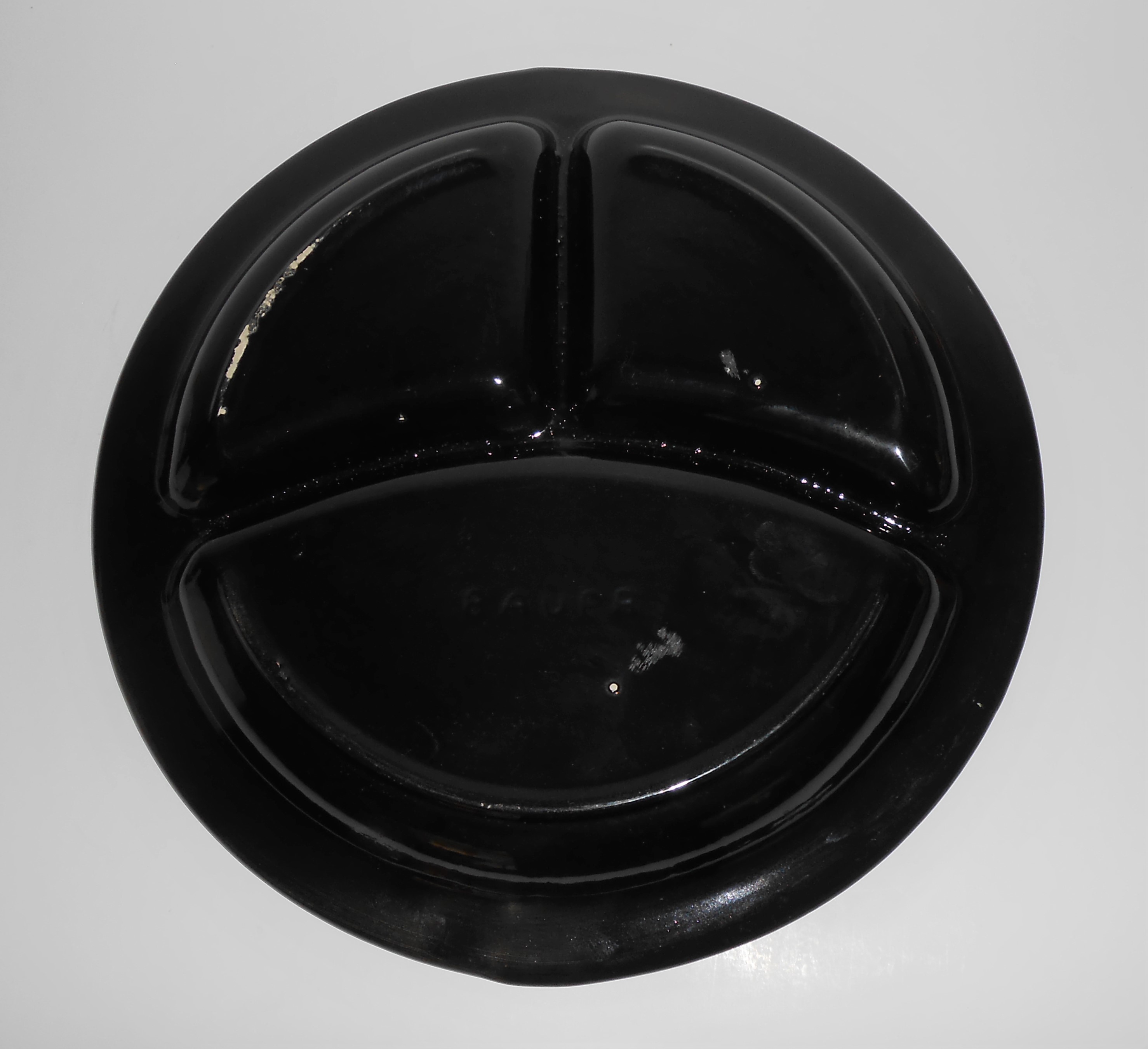 Bauer Pottery Monterey Moderne BLACK Grill Plate