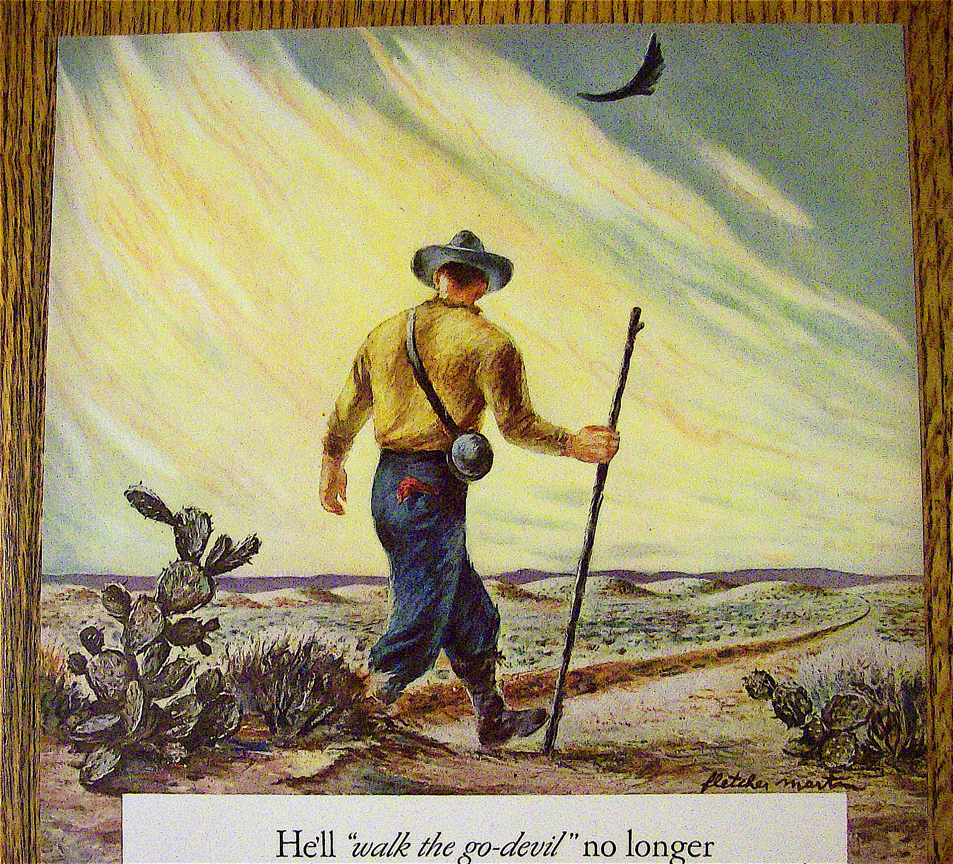 1942 Shell Gasoline w/Man Walking by Fletcher Martin