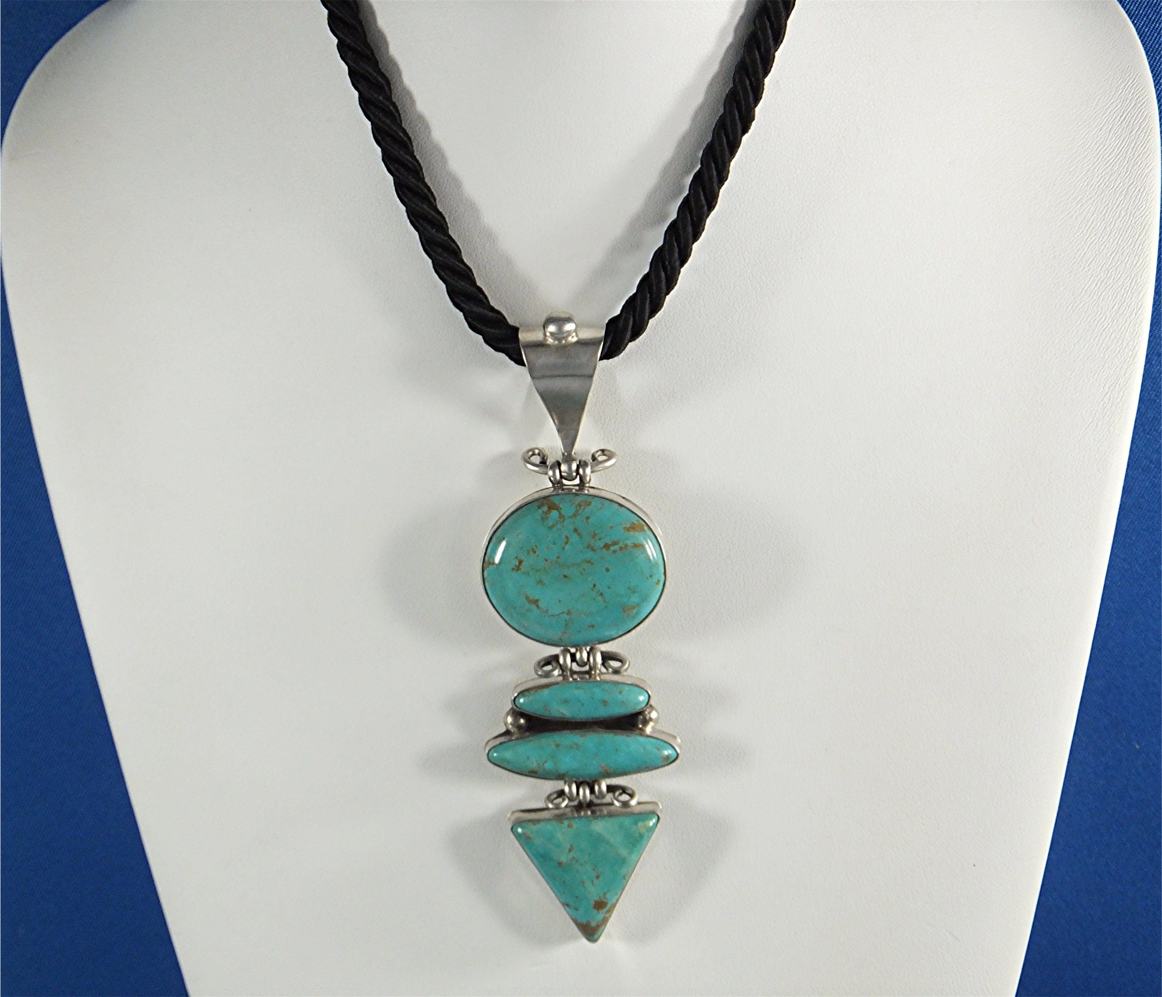 David Troutman Sterling Silver Turquoise Pendant