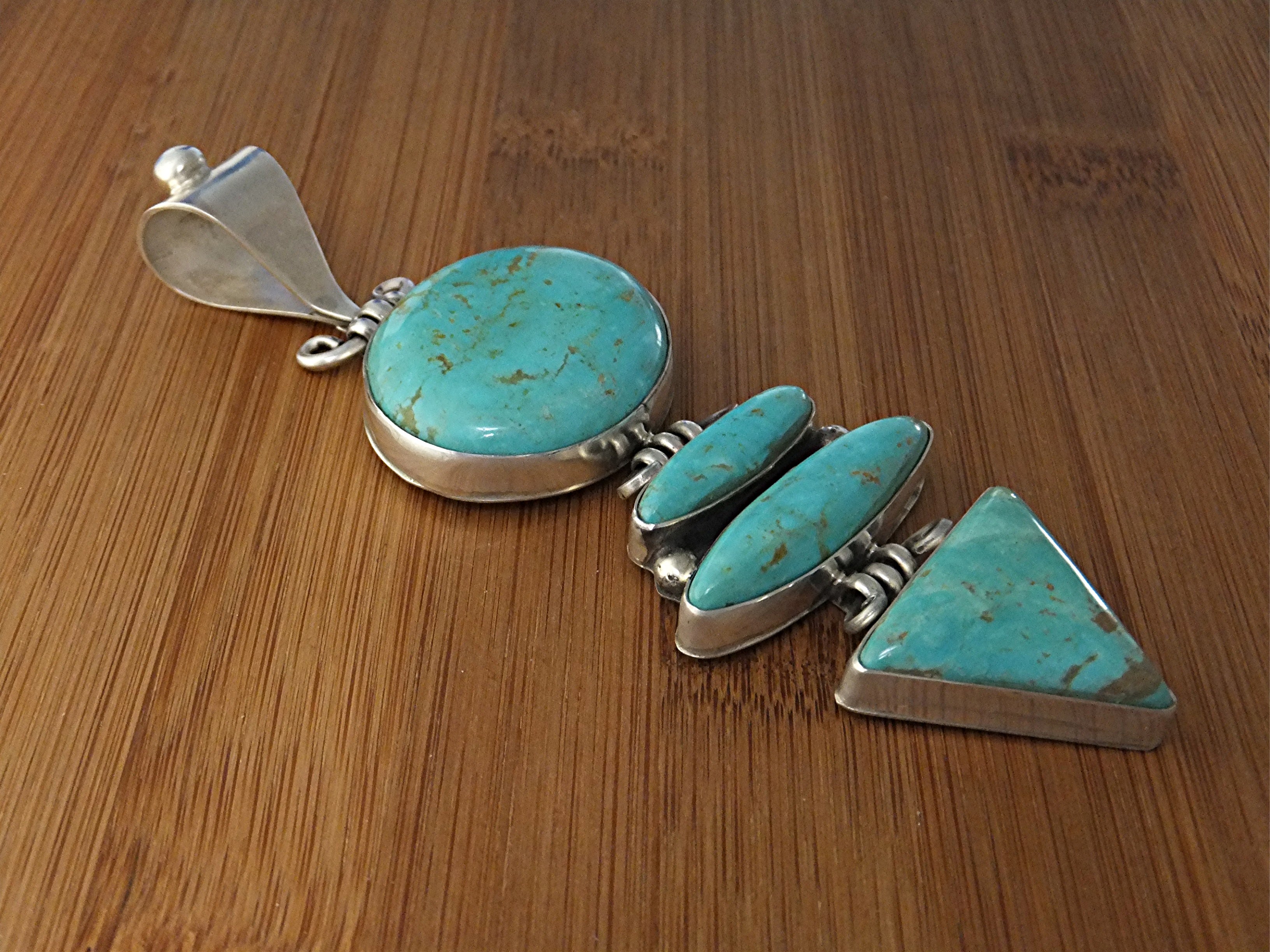 David Troutman Sterling Silver Turquoise Pendant