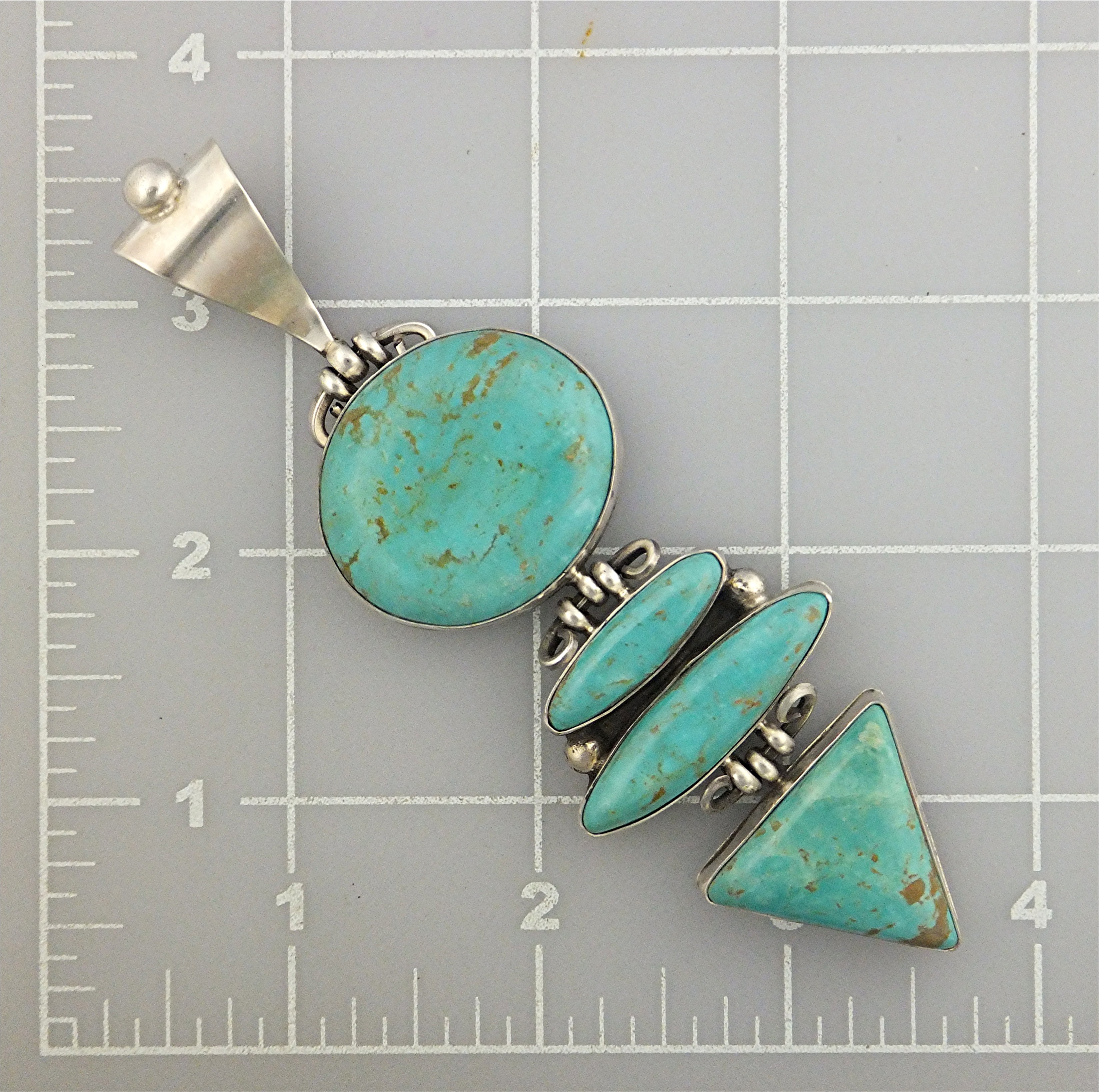 David Troutman Sterling Silver Turquoise Pendant
