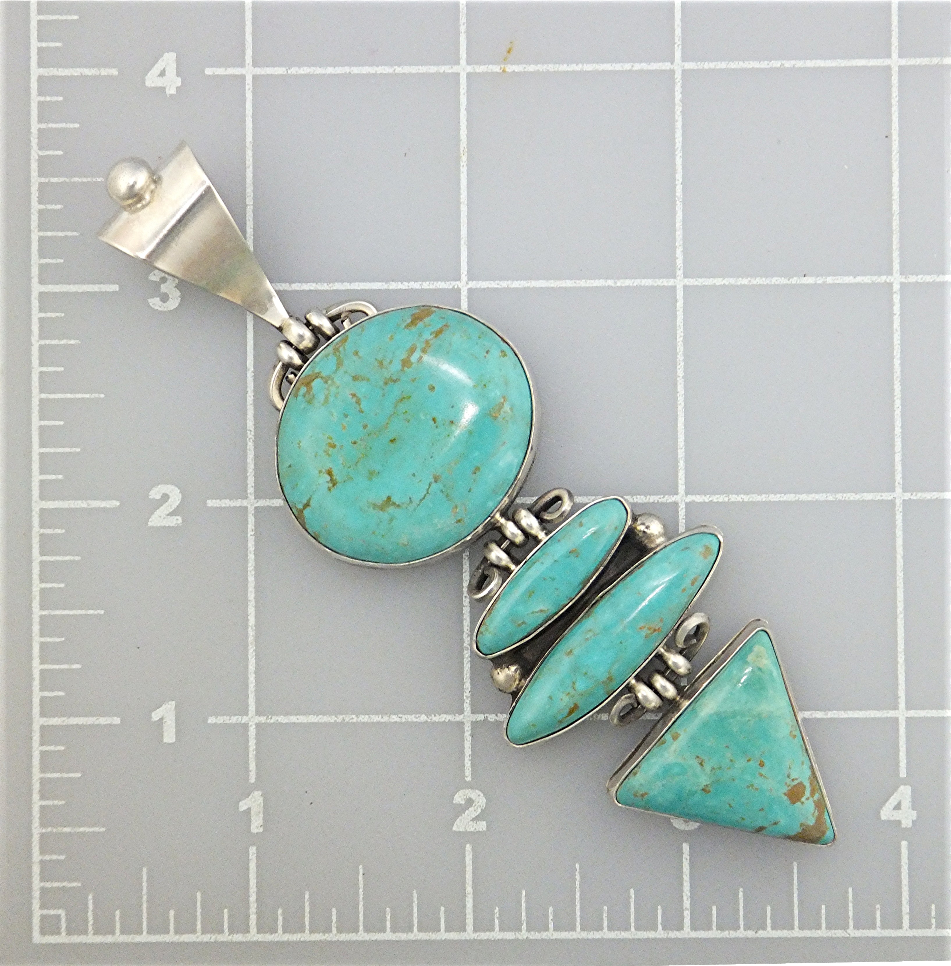 David Troutman Sterling Silver Turquoise Pendant