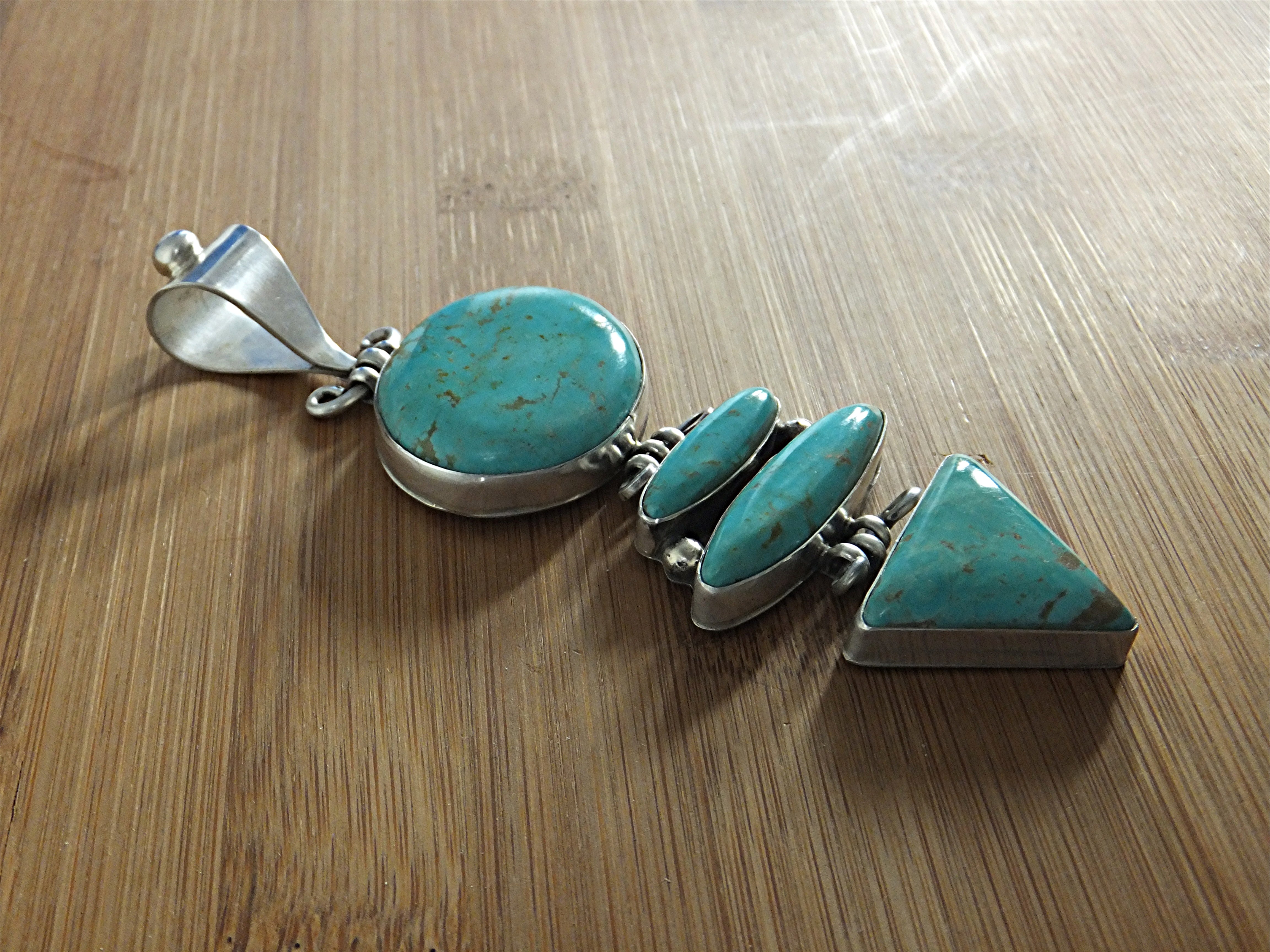 David Troutman Sterling Silver Turquoise Pendant