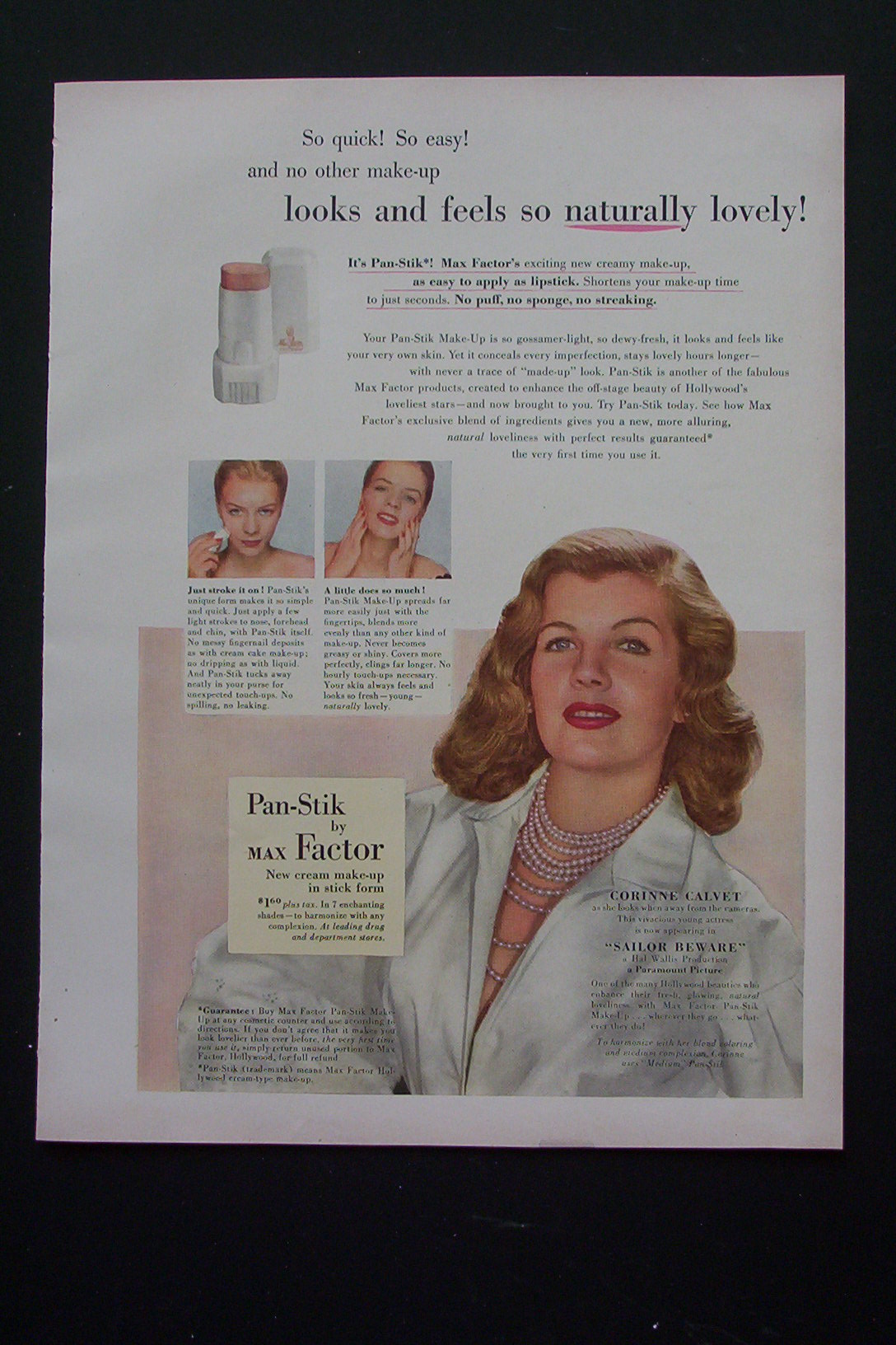 1952 Max Factor with Corinne Calvet