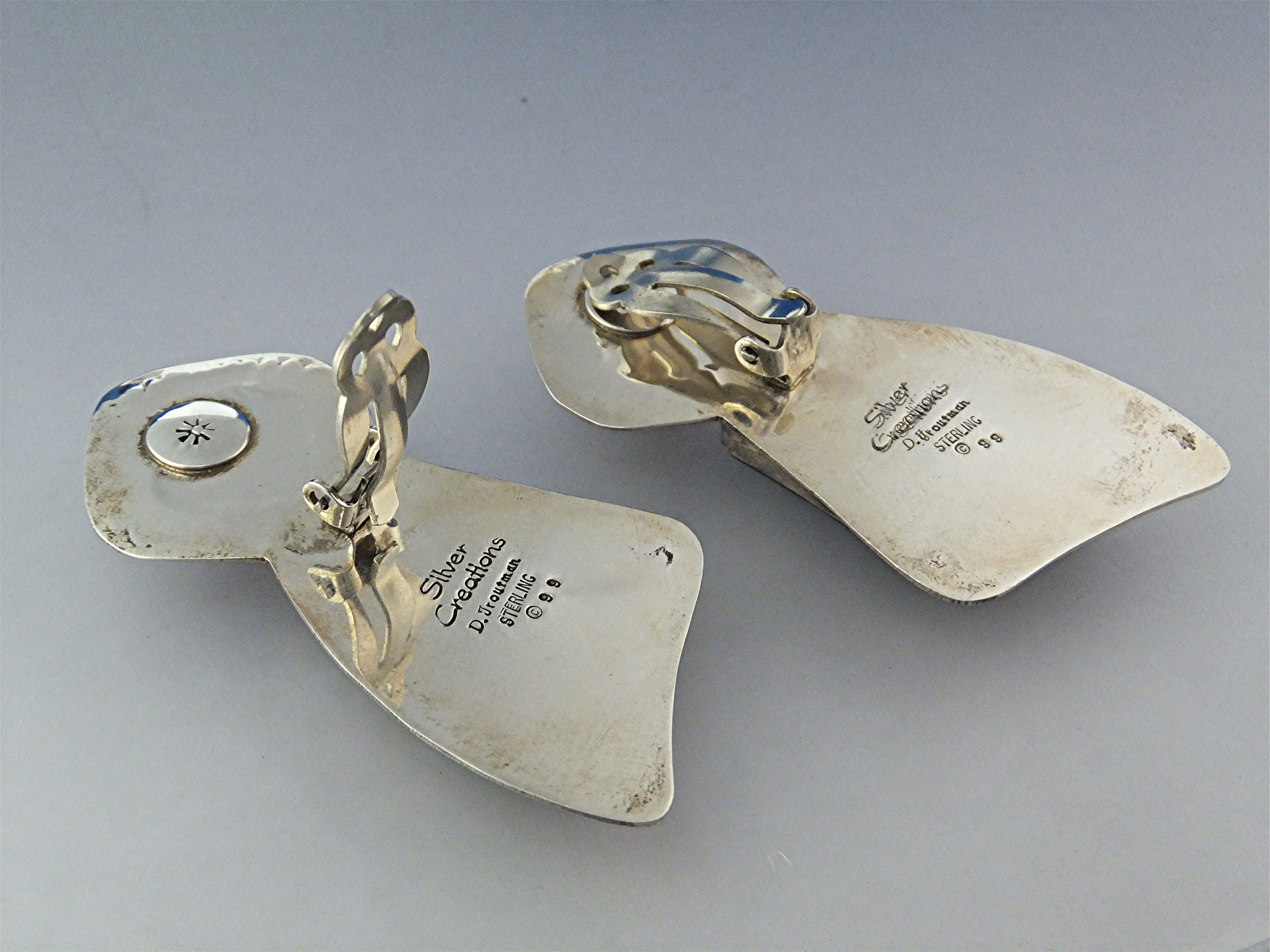 David Troutman Agate & Amber Sterling Silver Earrings