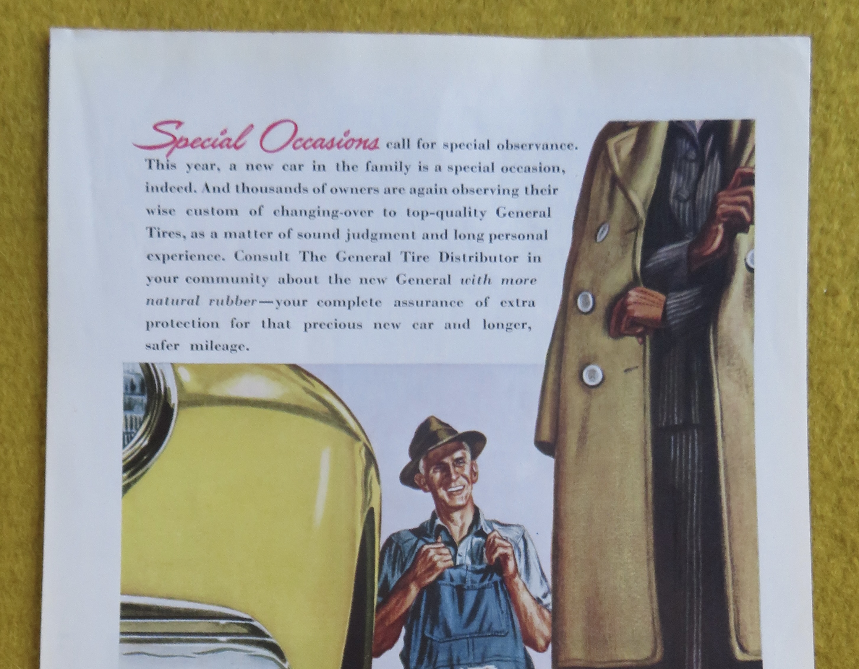 1946 General Tire with Man Standing With Turkey