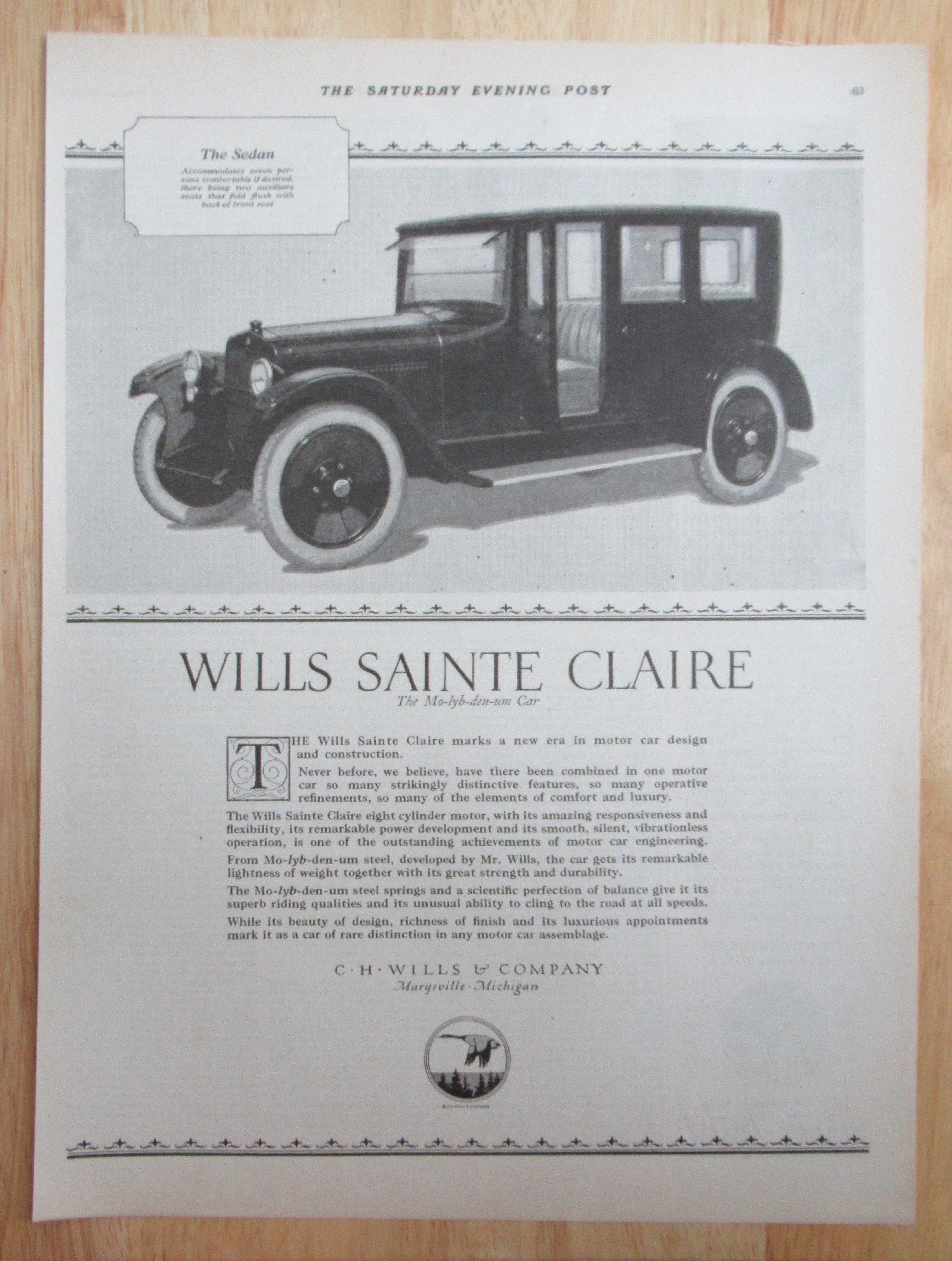 1921 Wills Sainte Claire with The Sedan