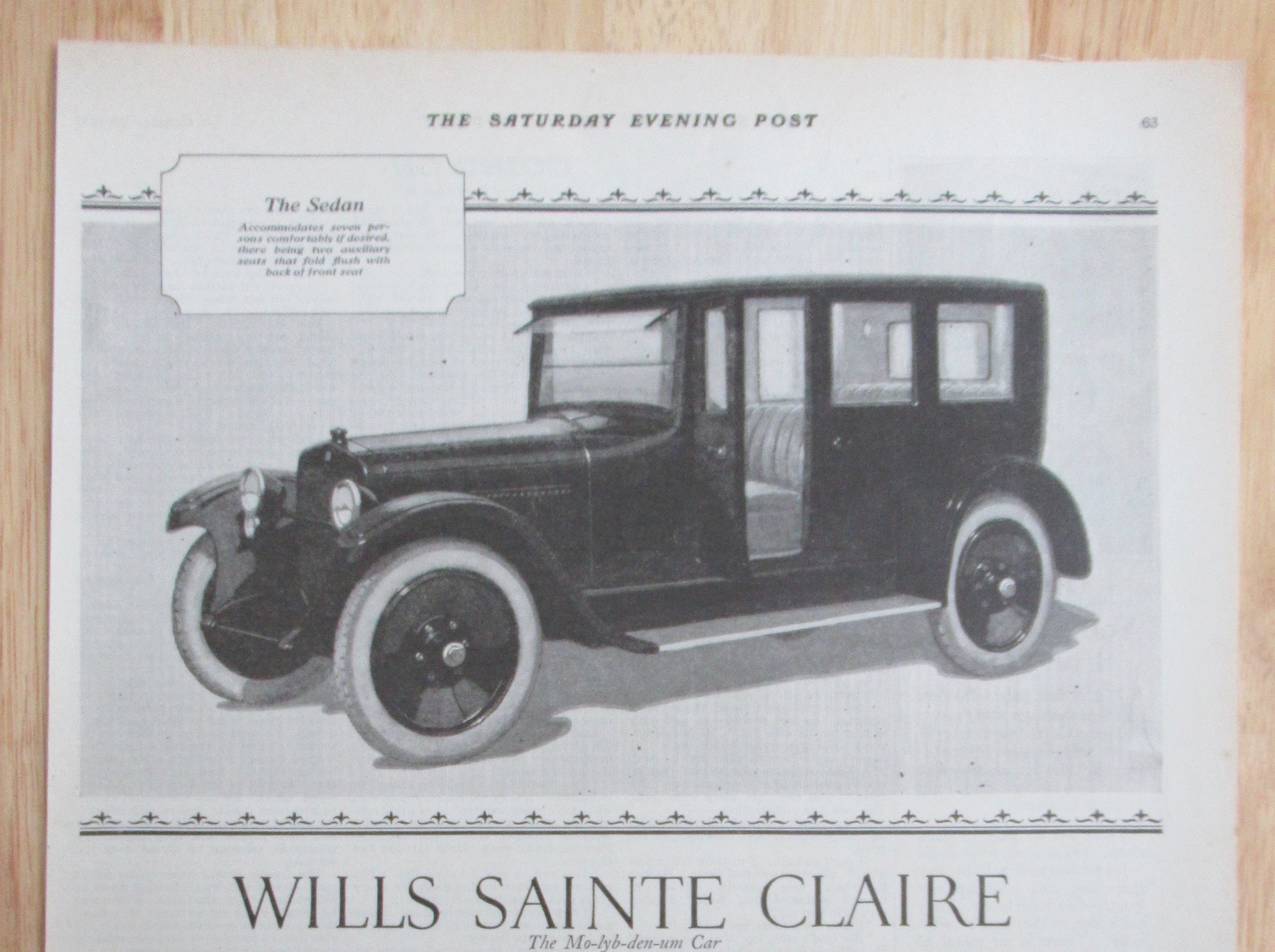 1921 Wills Sainte Claire with The Sedan