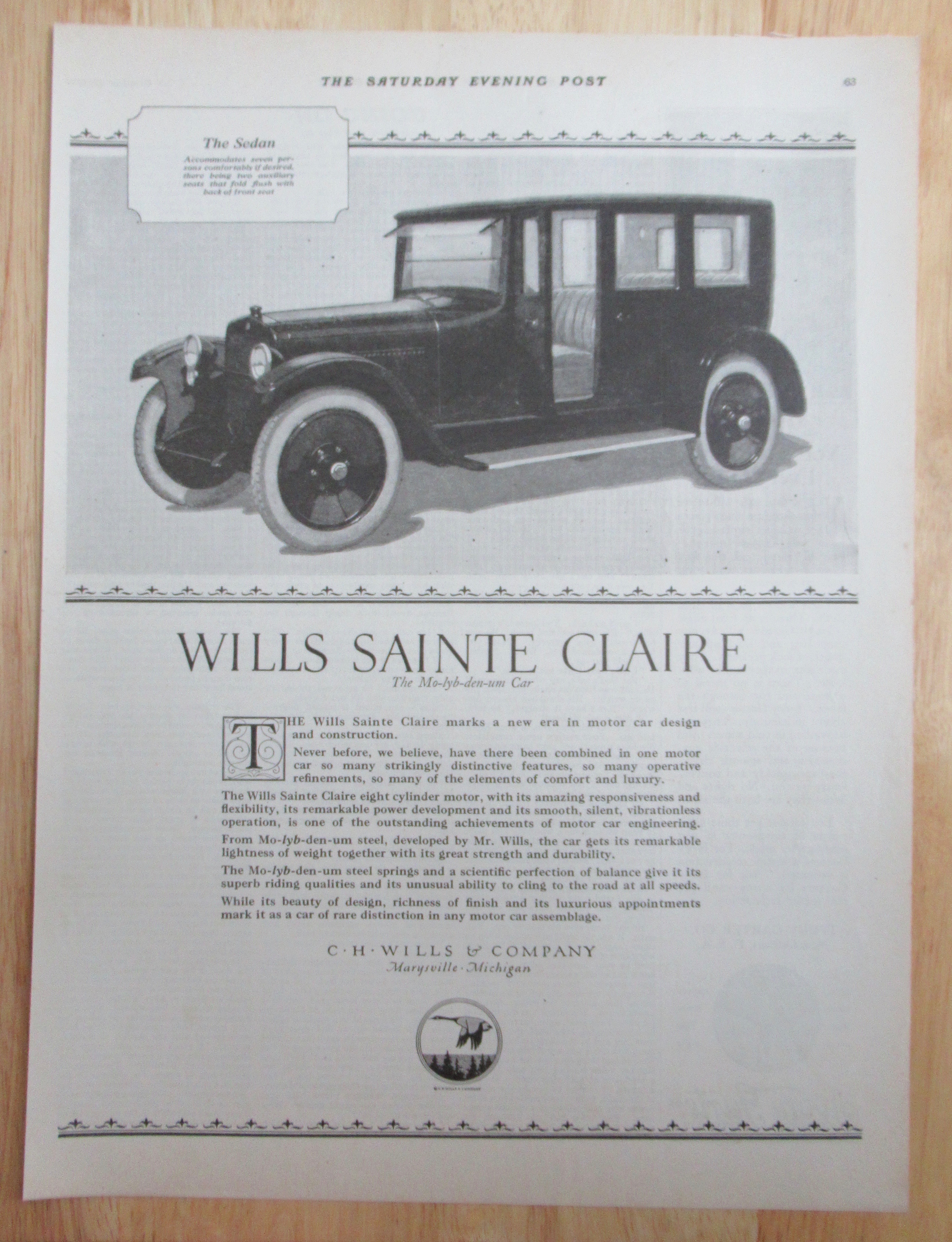 1921 Wills Sainte Claire with The Sedan
