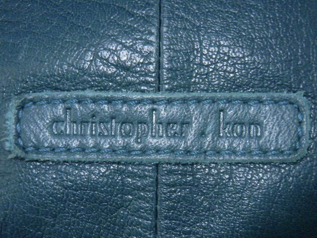 Green Leather large Shoulder Bag  By Christopher Kon