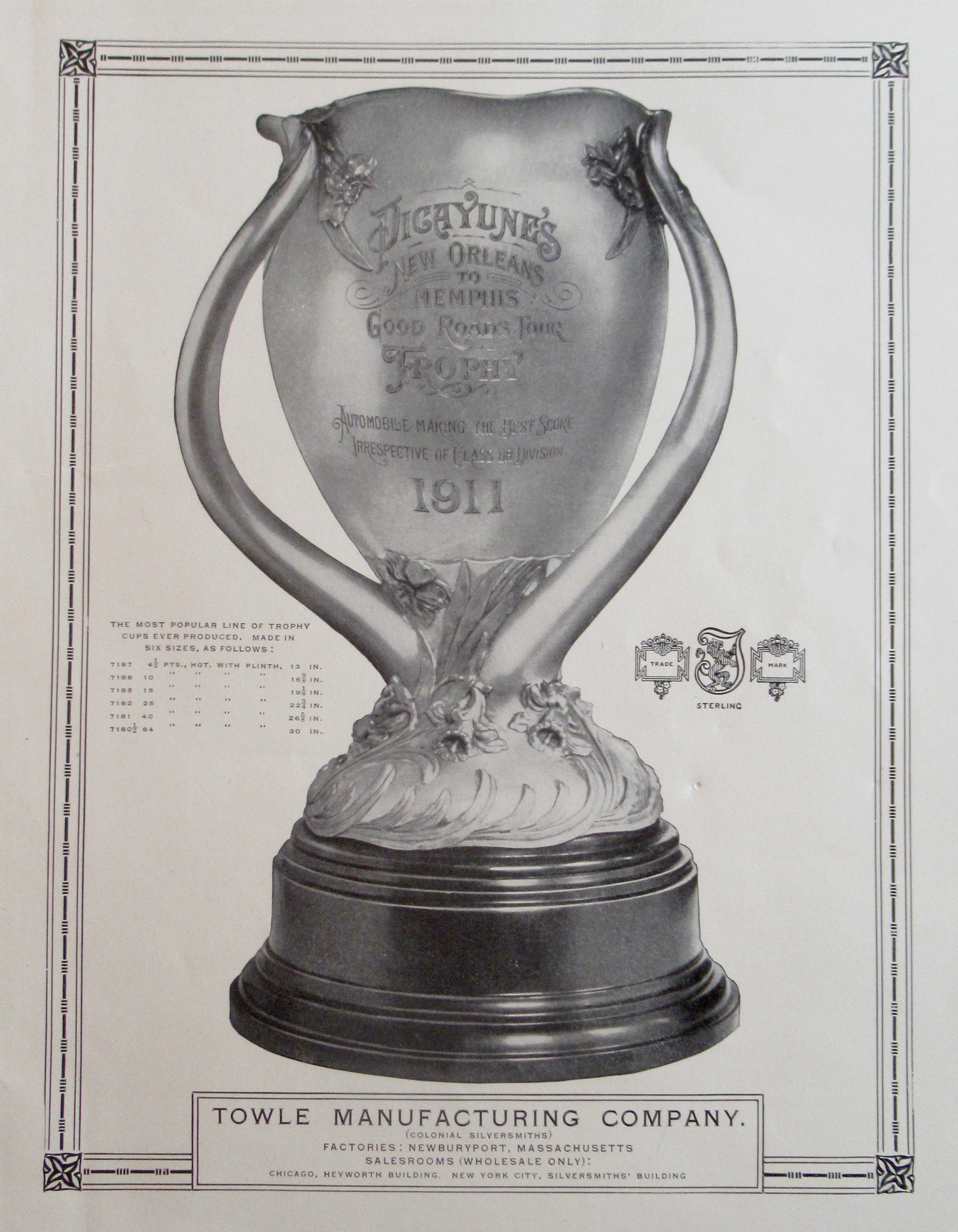 1913 Towle Manufacturing Co with Trophy